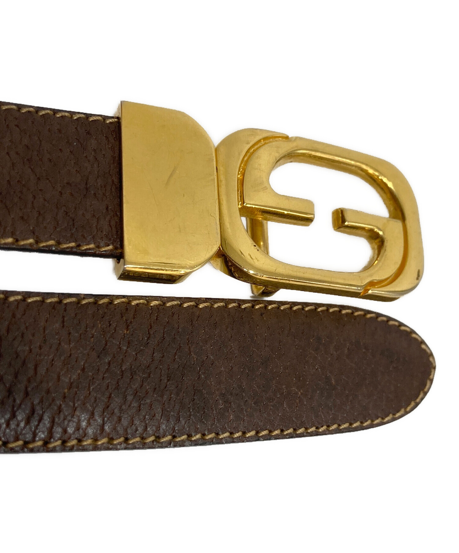 中古・古着通販】GUCCI (グッチ) リバーシブルレザーベルト ブラウン
