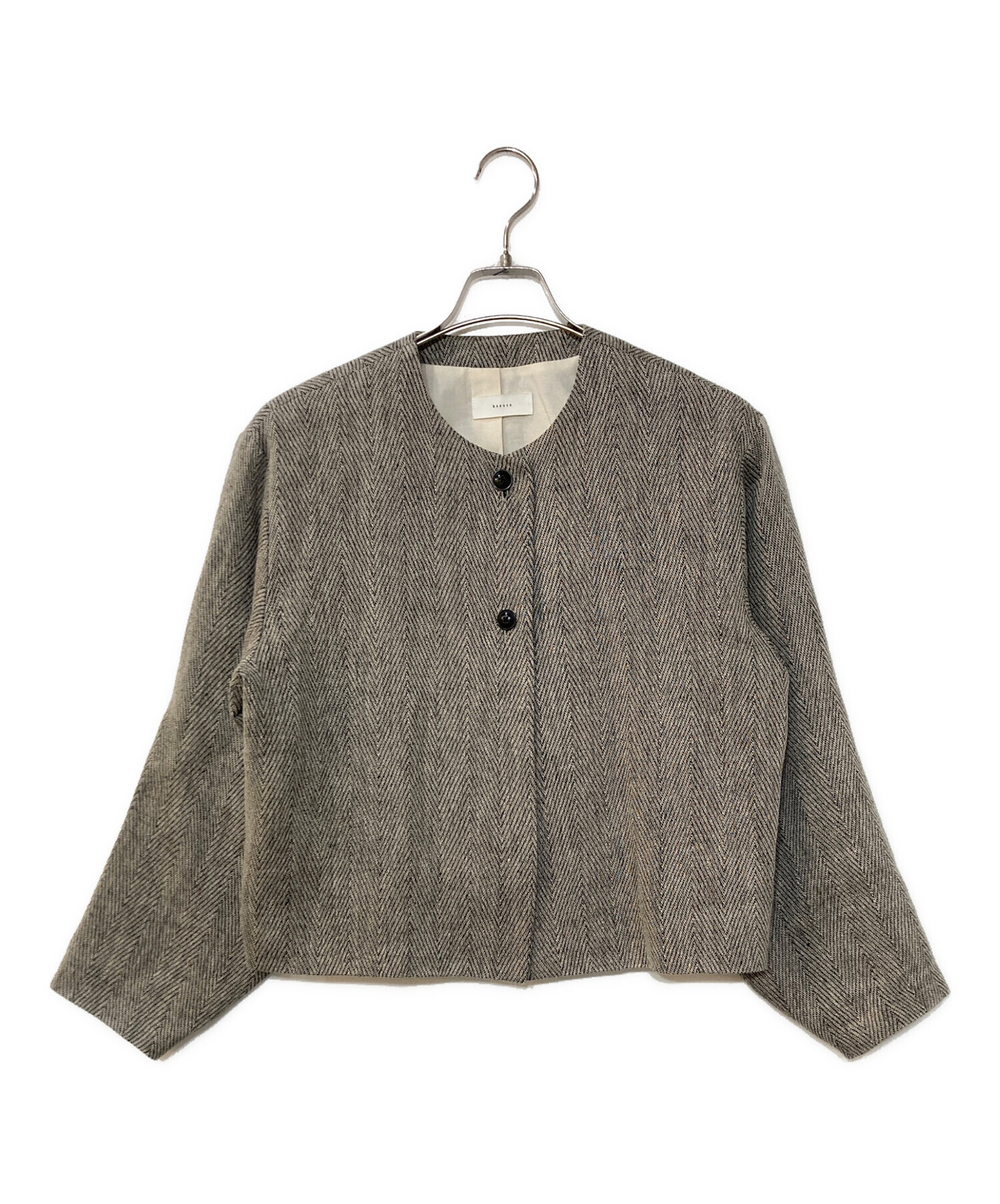 中古・古着通販】KAGURE (カグレ) リネンヘリンボンノーカラー