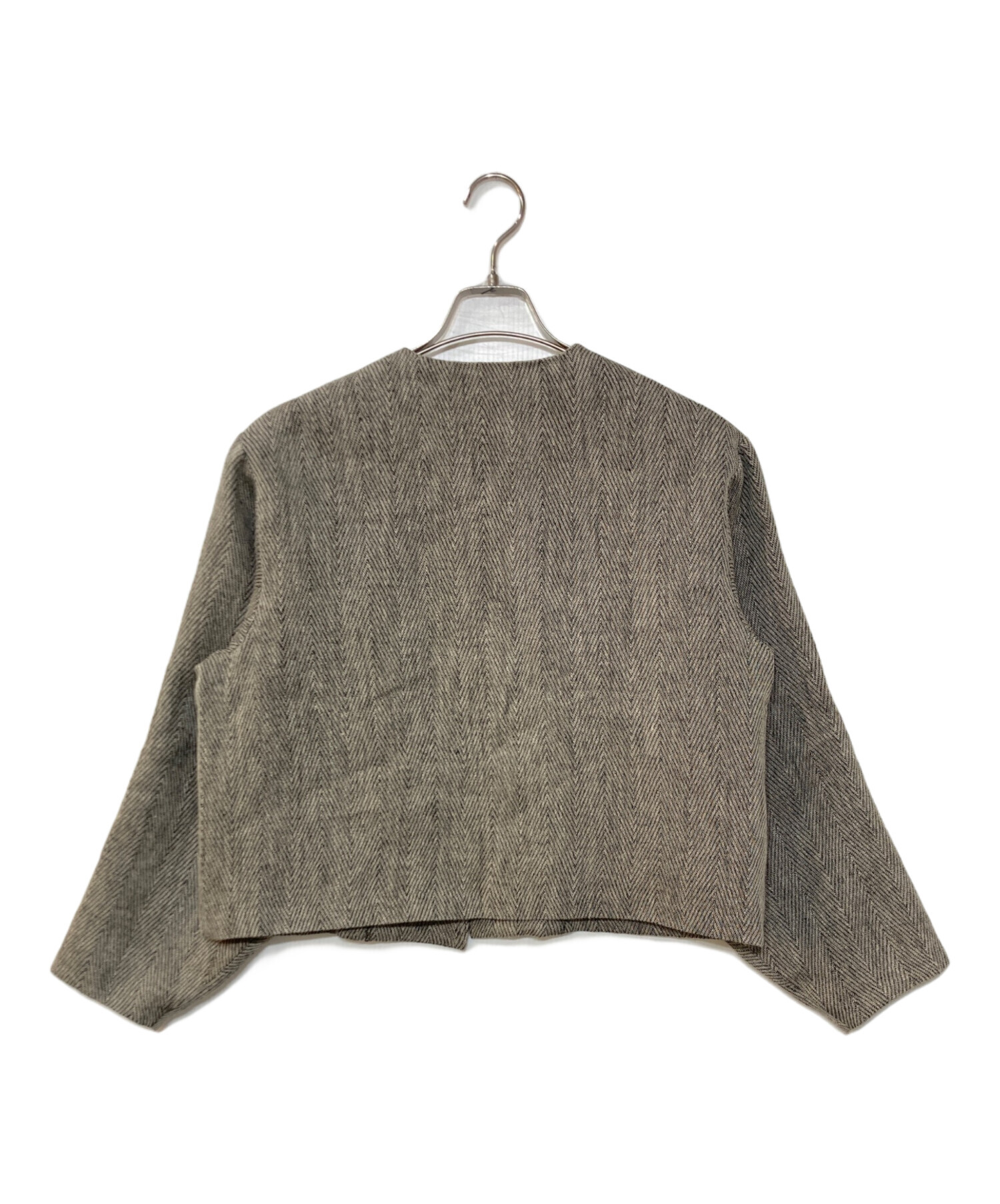 中古・古着通販】KAGURE (カグレ) リネンヘリンボンノーカラー