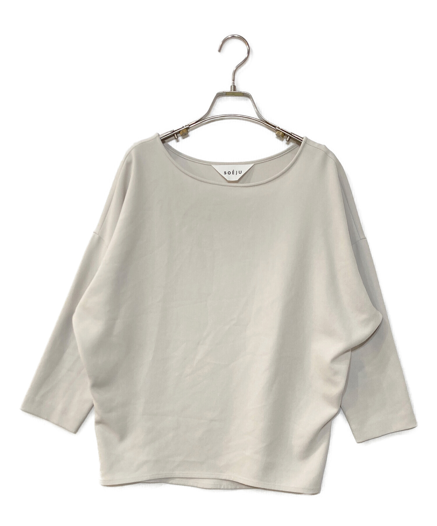 soéju コクーンブラウス8分袖 ライトグレー 中古・古着通販】SOEJU (ソージュ) コクーンブラウス8分袖 ホワイト