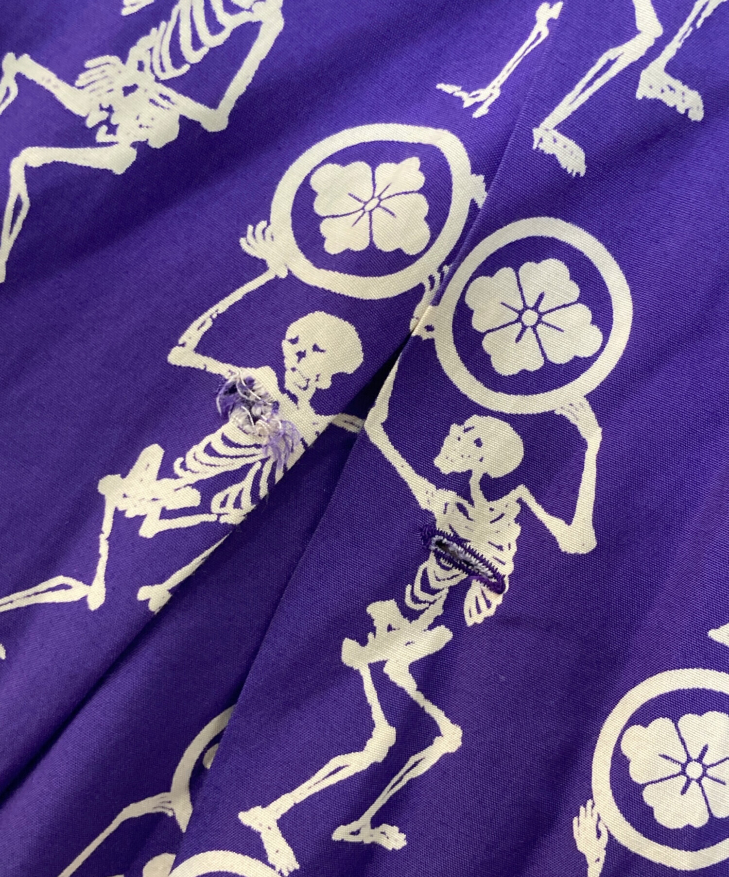 中古・古着通販】EVISU (エヴィス) 骸骨柄アロハシャツ パープル 