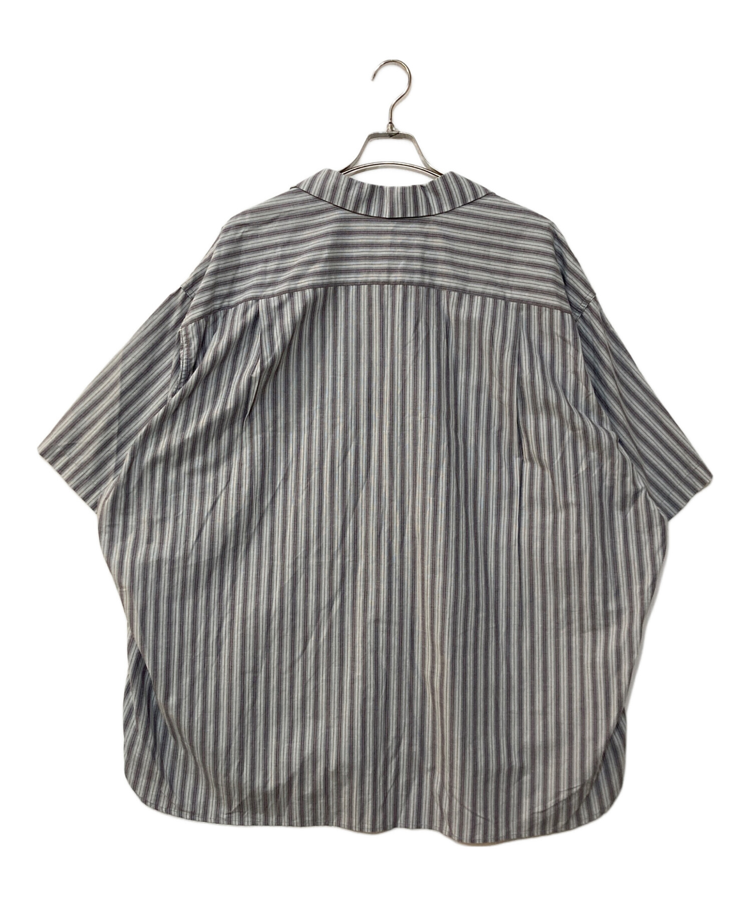 中古・古着通販】Sillage (シアージ) ストライプオープンカラーシャツ 