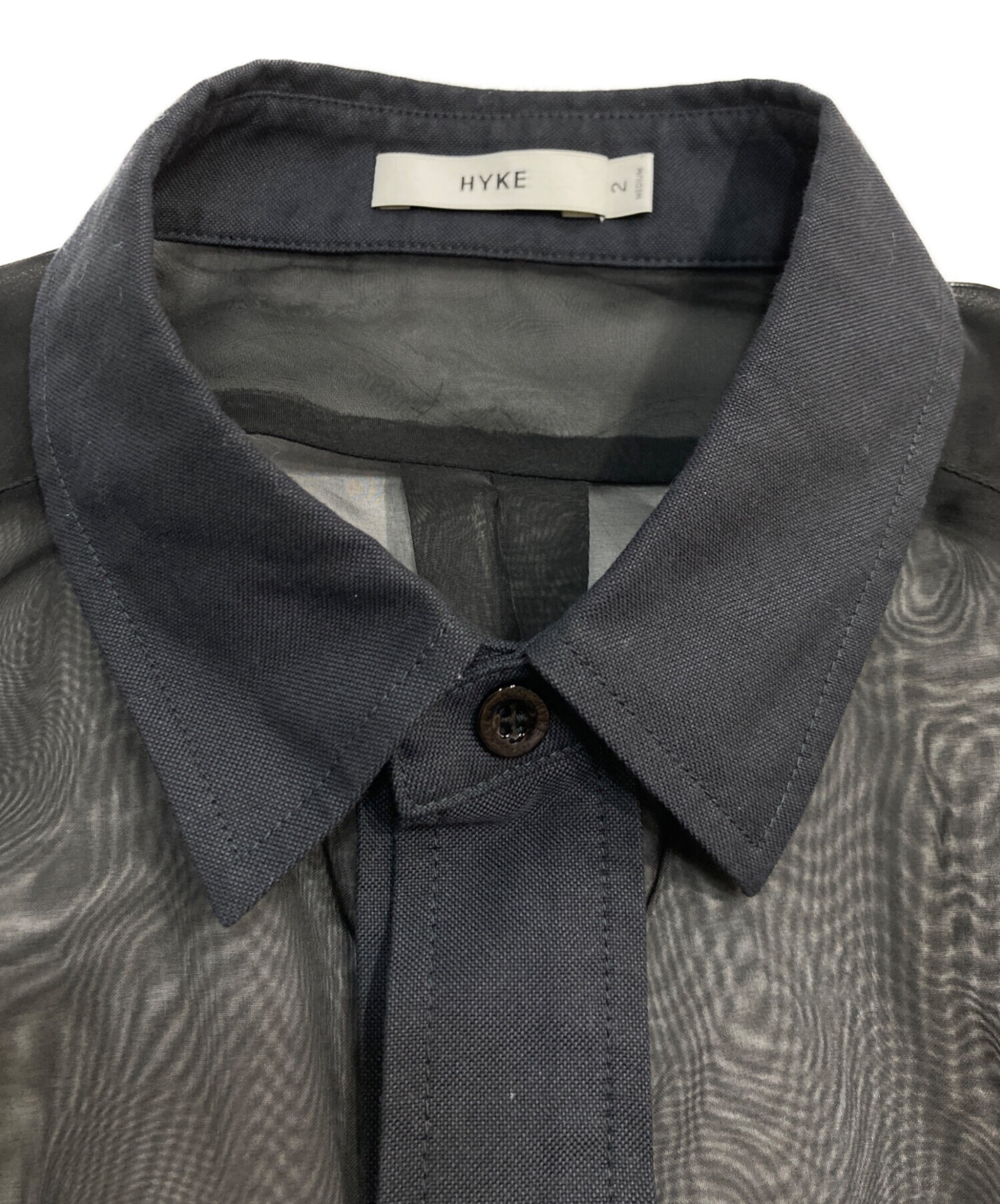 中古・古着通販】HYKE (ハイク) OXFORD SHIRT WITH SHEER DETAILING