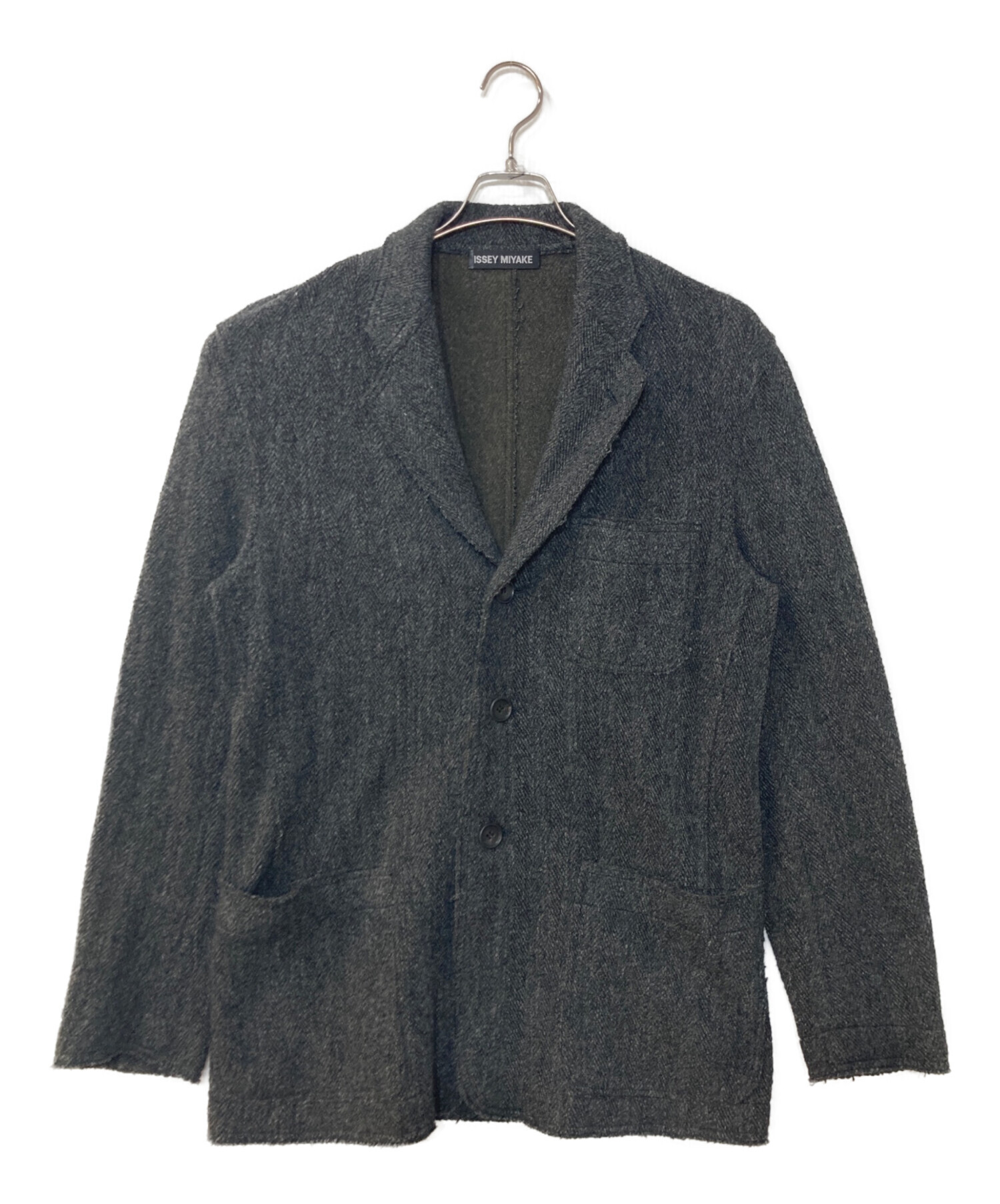 ヴィンテージISSEY MIYAKE ジャケット サイズ3 中古・古着通販】ISSEY MIYAKE (イッセイミヤケ) ツイード3Bジャケット