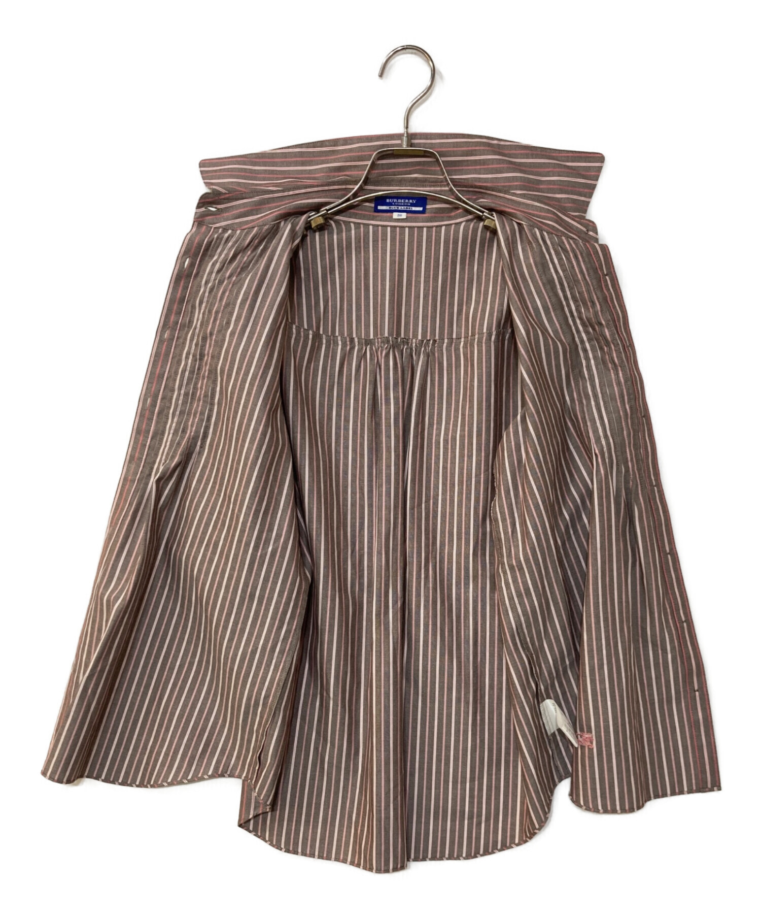 バーバリーブルーレーベル ホースブラウス ストライプ フリル襟 38 中古・古着通販】BURBERRY BLUE LABEL (バーバリー ブルー レーベル