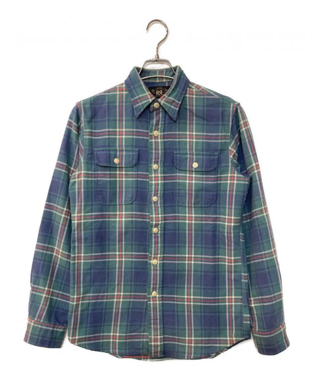 RRL チェック柄 長袖シャツ グリーン系 中古・古着通販】RRL (ダブルアールエル) チェックシャツ グリーン