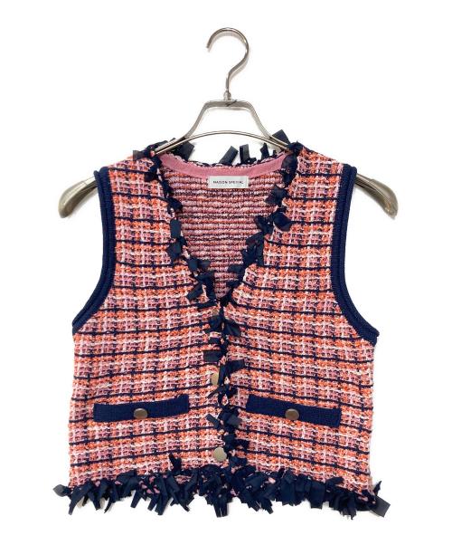 ［お値下げ］MAISON SPECIALメゾンスペシャルTweed Vest 中古・古着通販】MAISON SPECIAL (メゾンスペシャル) Tweed Knit Vest