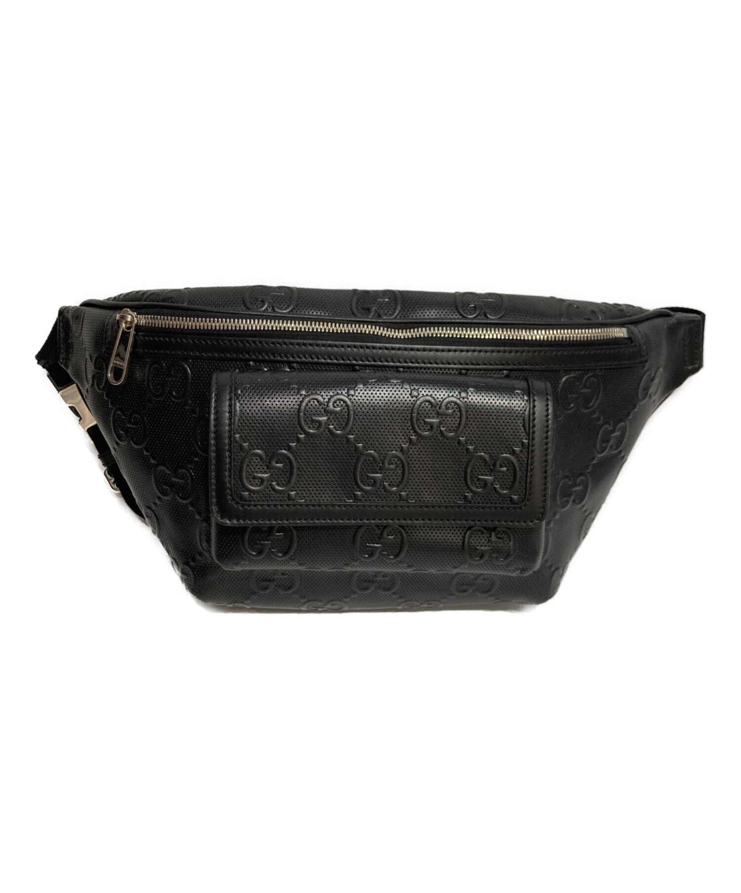 GUCCI★ボディバッグ★ブラック 中古・古着通販】GUCCI (グッチ) GGエンボスボディバッグ ブラック