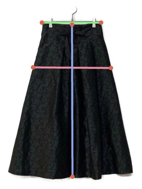 未使用品　LOULOU WILLOUGHBY キカジャガードスカート　ブラック 中古・古着通販】Loulou Willoughby (ルルウィルビー) スター