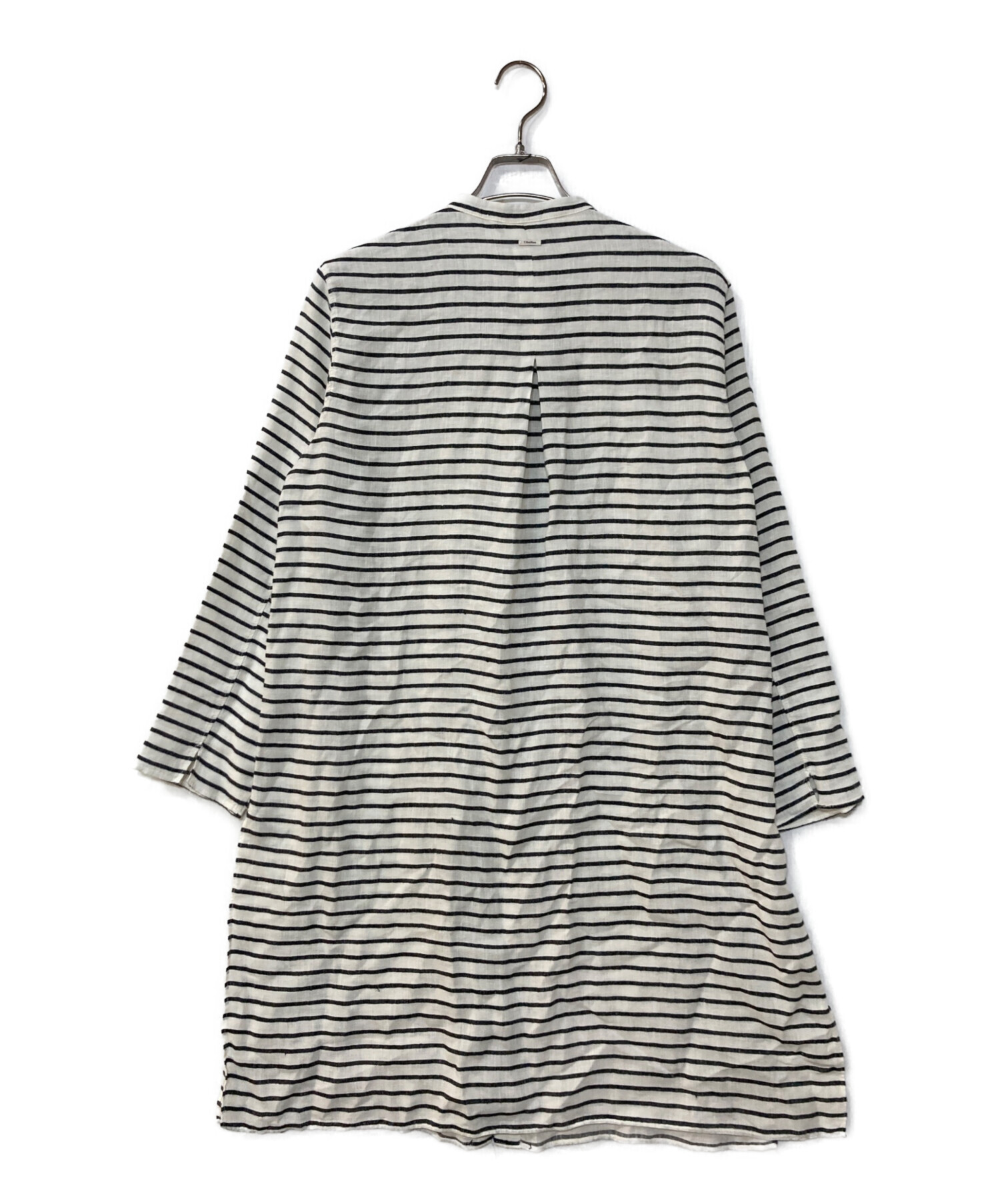 エスマックスマーラ/ ’S Max Mara アート柄ワンピース 黒白 M 中古・古着通販】'S Max Mara (エスマックスマーラ) リネンボーダー