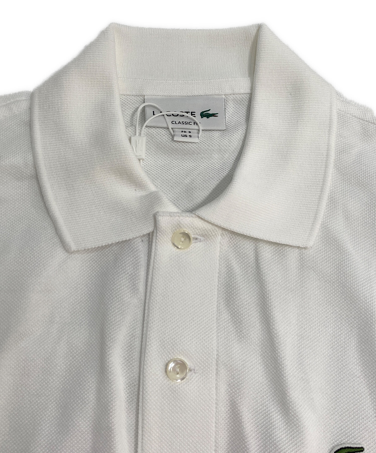 中古・古着通販】LACOSTE (ラコステ) ポロシャツ ホワイト サイズ:S