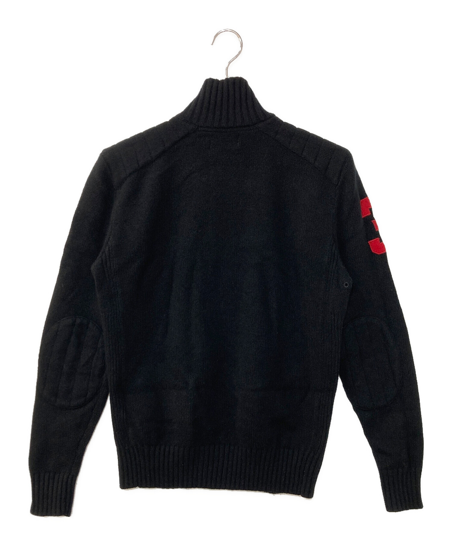 ポロラルフローレン ドライバーズニット ブラック 同色ポニー ダブルジップ 黒 中古・古着通販】POLO RALPH LAUREN (ポロ・ラルフローレン) ビッグ