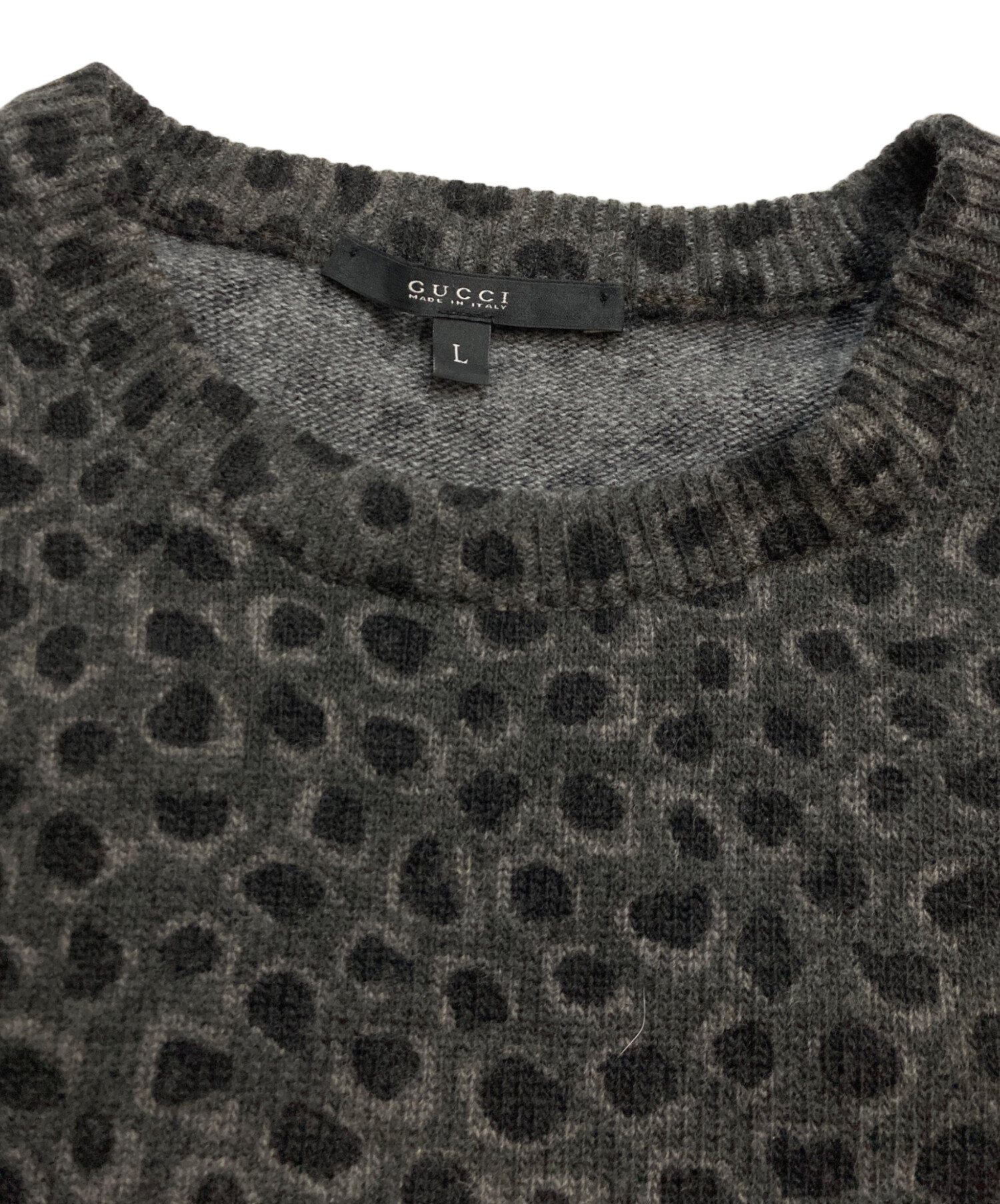 中古・古着通販】GUCCI (グッチ) レオパード カシミヤウールニット