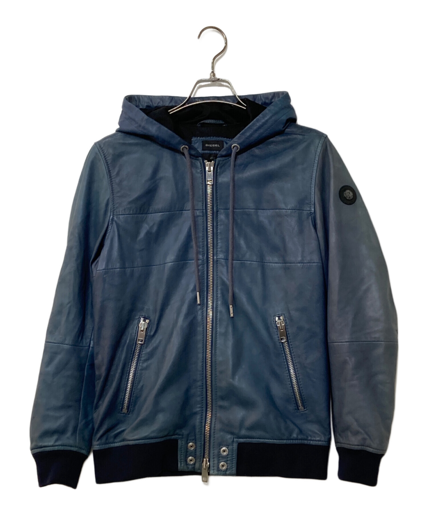 中古・古着通販】DIESEL (ディーゼル) シープスキン フーデットレザー