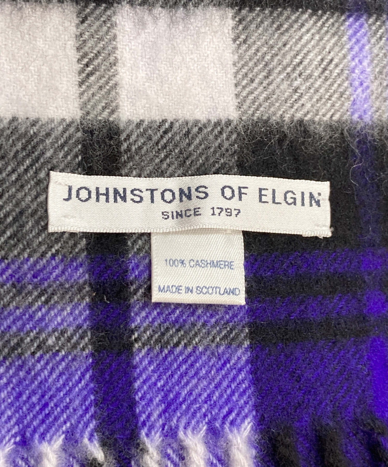 Johnstons of Elgin 青色ストール used 中古・古着通販】JOHNSTONS OF ELGIN (ジョンストンズ オブ エルガン