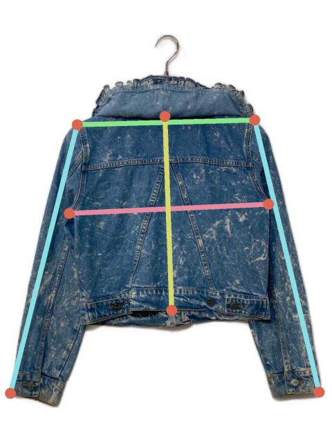 中古・古着通販】GANNI (ガニー) フリルデニムジャケット ブリーチ加工