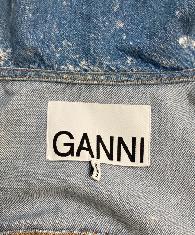 中古・古着通販】GANNI (ガニー) フリルデニムジャケット ブリーチ加工