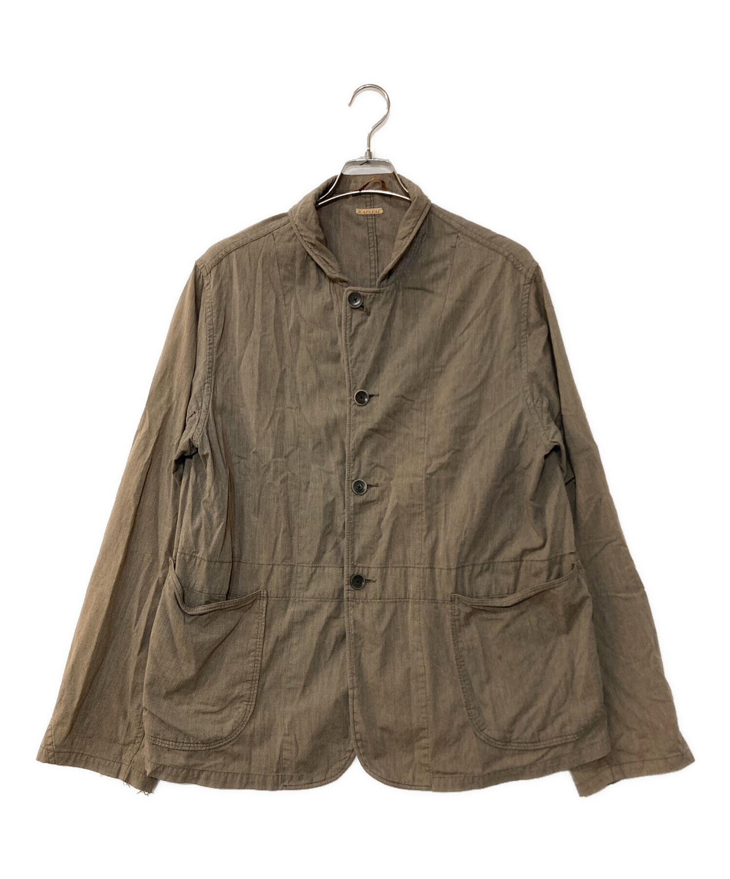 KAPITAL キャピタル エイジング加工 コットン カバーオール ジャケット 中古・古着通販】KAPITAL (キャピタル) カバーオールジャケット カーキ