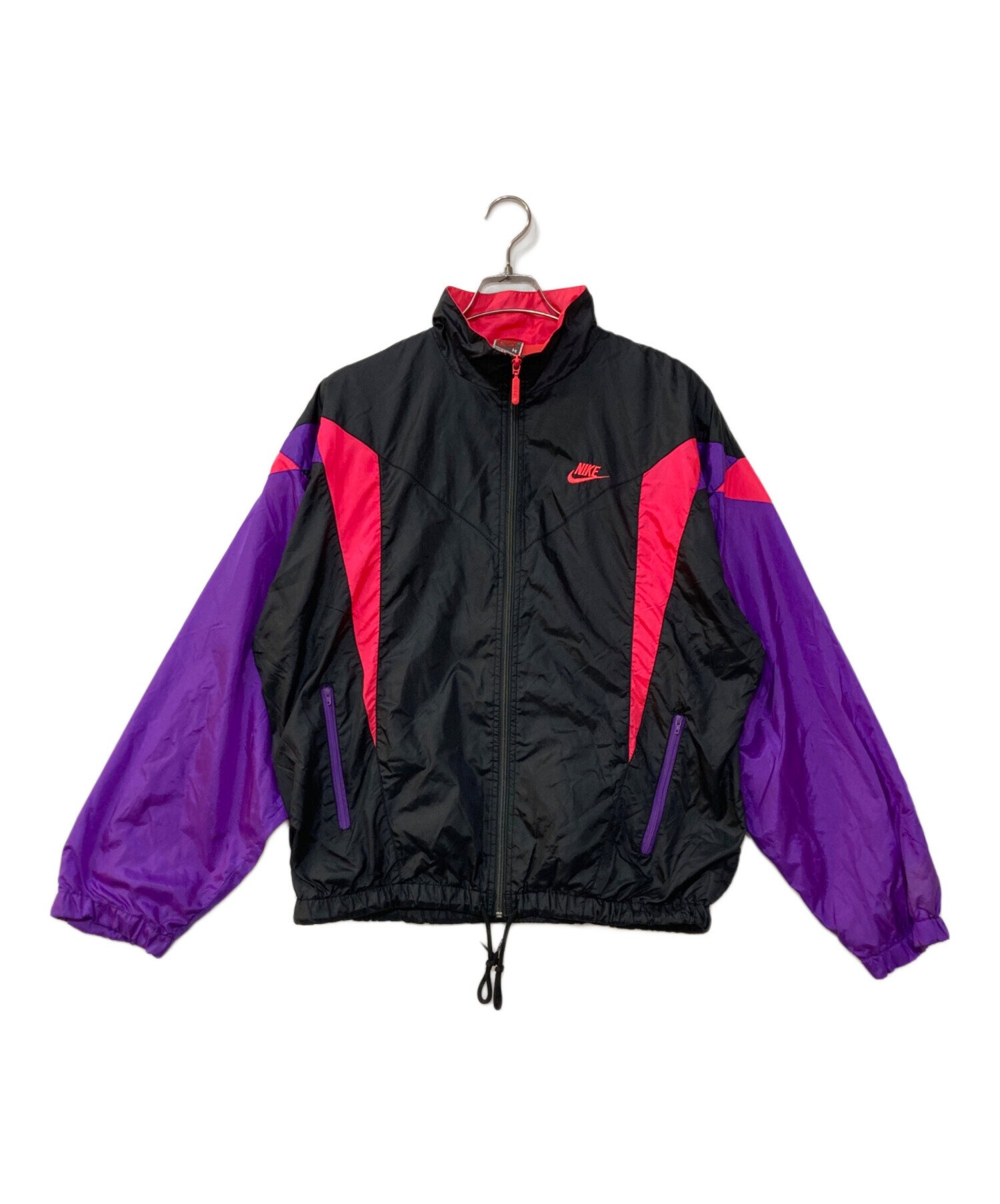 中古・古着通販】NIKE (ナイキ) ナイロンジャケット ブラック×パープル