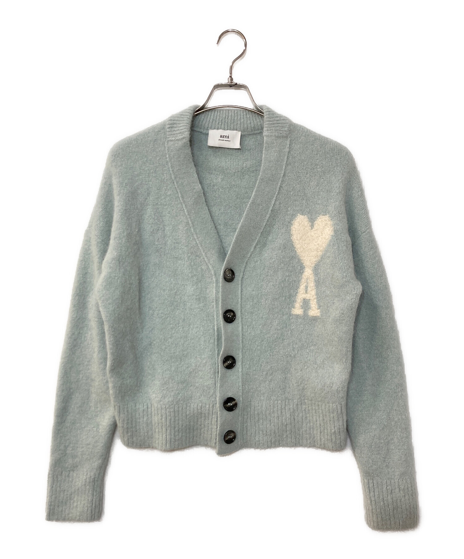 アミ［アルパカ］カーディガン　ハート　ニット　ユニセックス　サイズS 中古・古着通販】AMI PARIS (アミ パリス) アルパカブレンドVネック