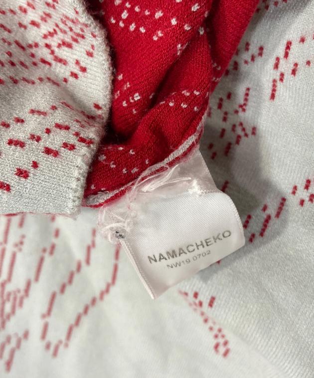 中古・古着通販】NAMACHEKO (ナマチェコ) デザイン半袖ニット グレー