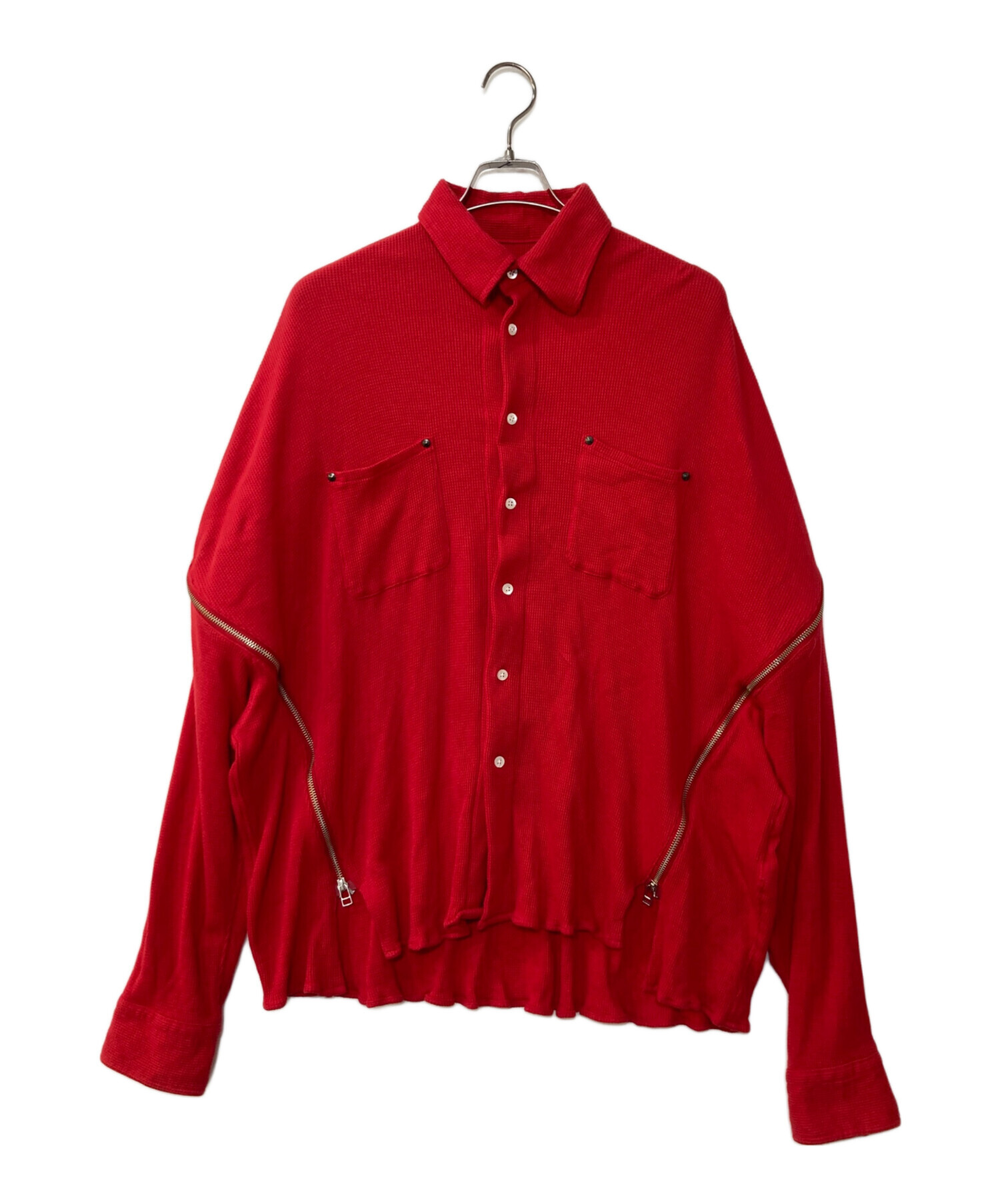 中古・古着通販】FACETASM (ファセッタズム) ZIP SHIRT レッド サイズ