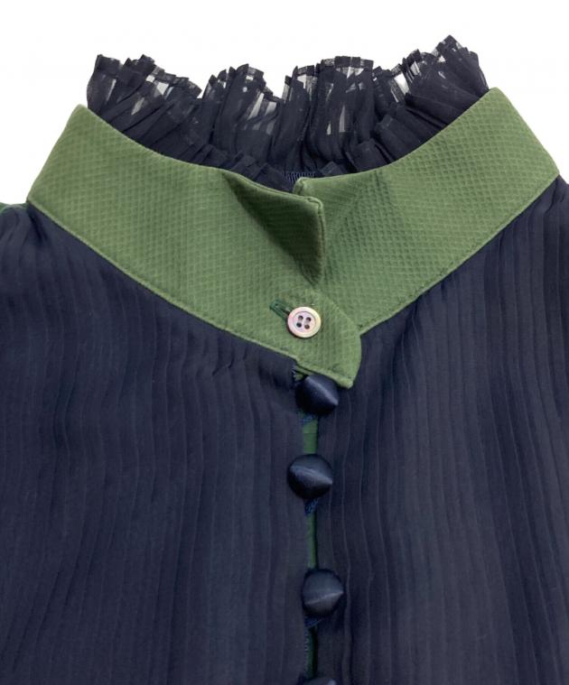 中古・古着通販】sacai (サカイ) プリーツドッキング ブザム シャツ