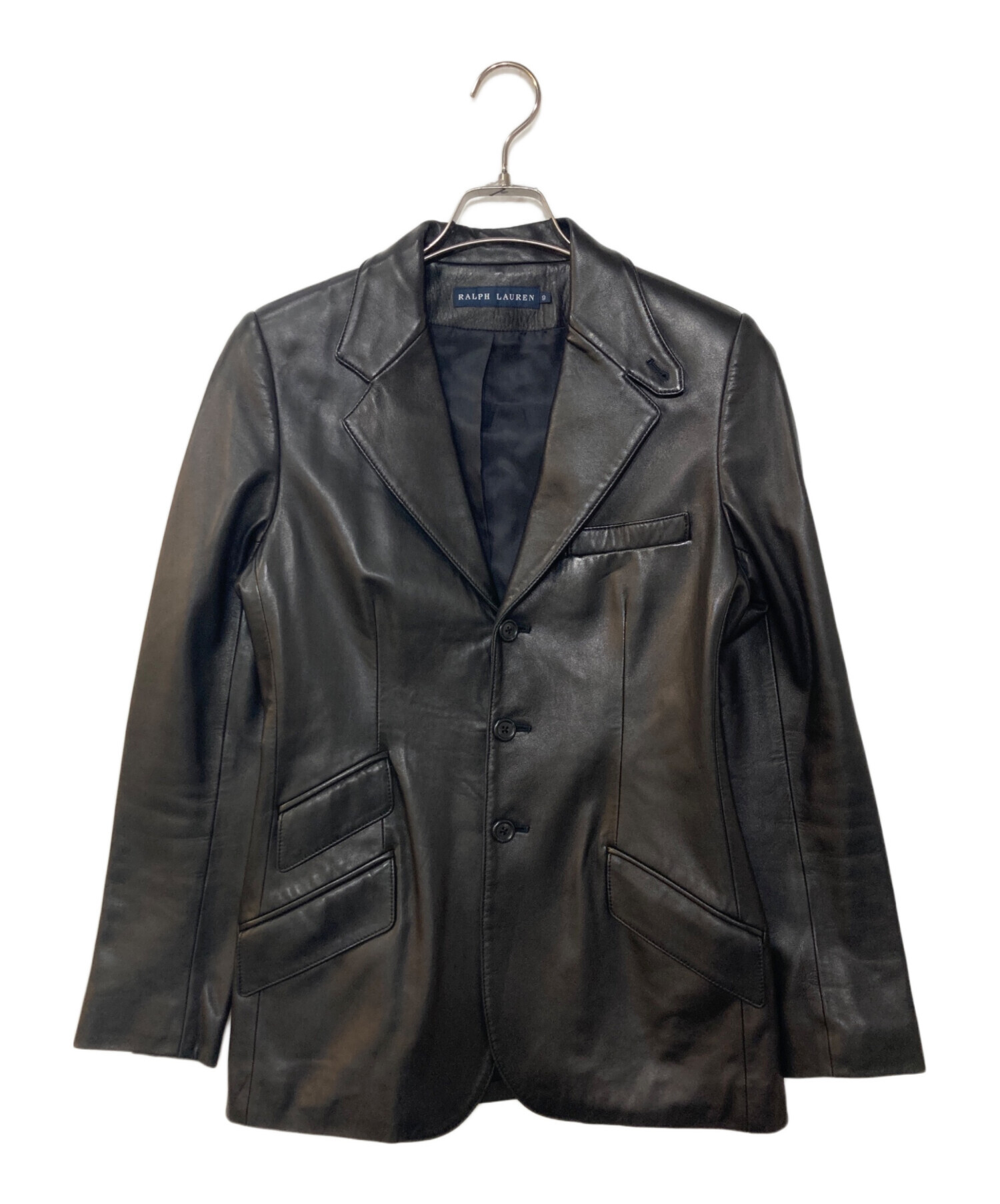 【現行】Ralph Lauren ラムレザー テーラードジャケット ブラック 中古・古着通販】RALPH LAUREN (ラルフローレン) ラムレザー