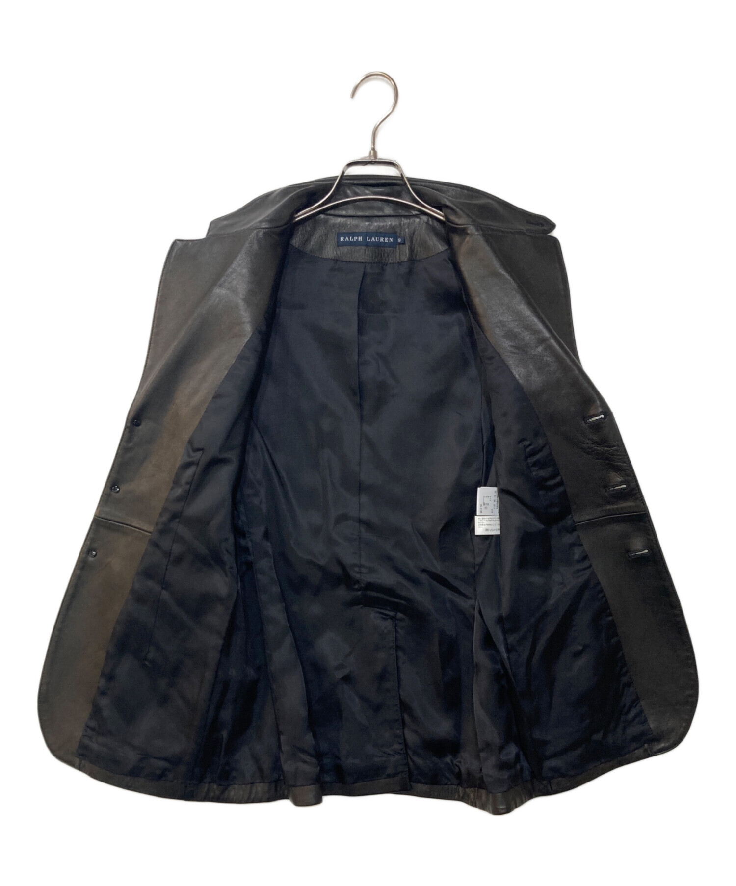 【現行】Ralph Lauren ラムレザー テーラードジャケット ブラック 中古・古着通販】RALPH LAUREN (ラルフローレン) ラムレザー