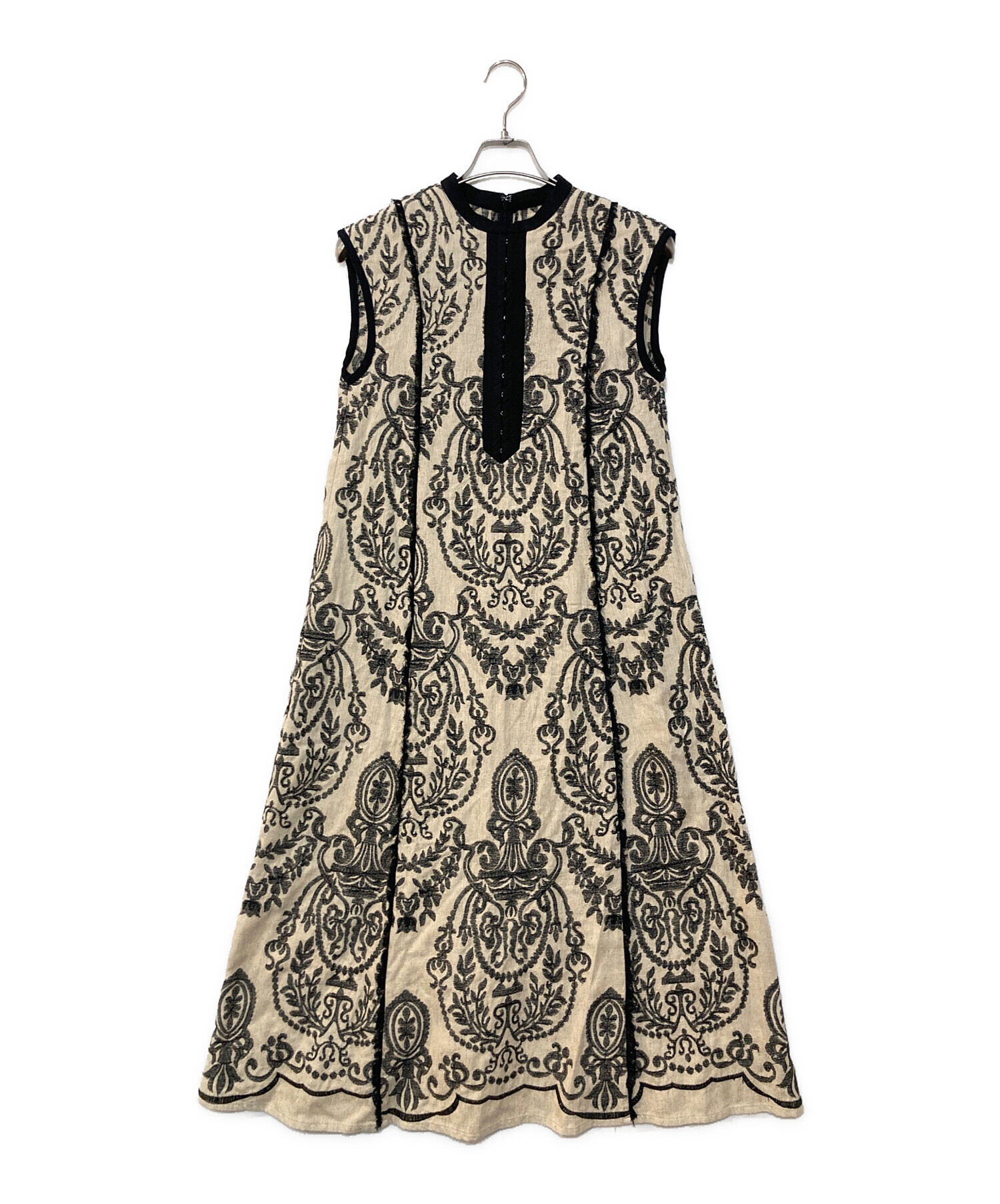Ameri DAMASK EMBROIDERY LINEN DRESS Mサイズ 中古・古着通販】Ameri (アメリ) DAMASK EMBROIDERY LINEN DRESS