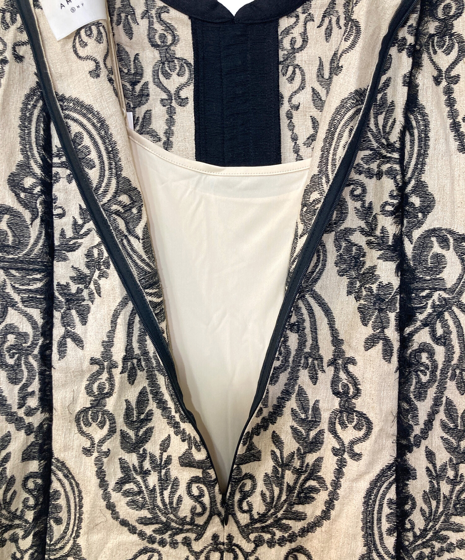 中古・古着通販】Ameri (アメリ) DAMASK EMBROIDERY LINEN DRESS