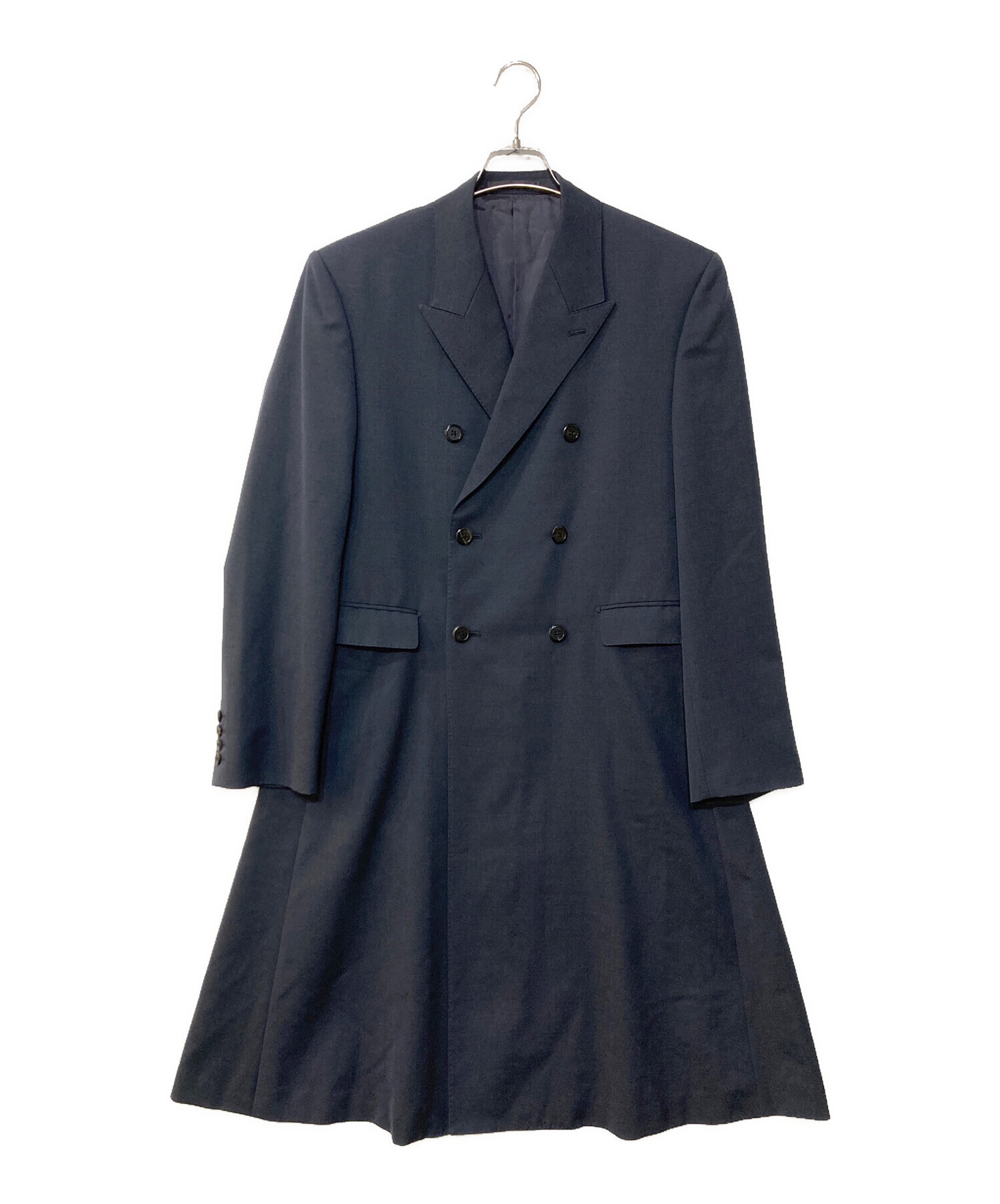 ラッドミュージシャン ロングコート チェスター S ウール ナイロン混 ブラック 中古・古着通販】LAD MUSICIAN (ラッドミュージシャン) ダブルブレスト