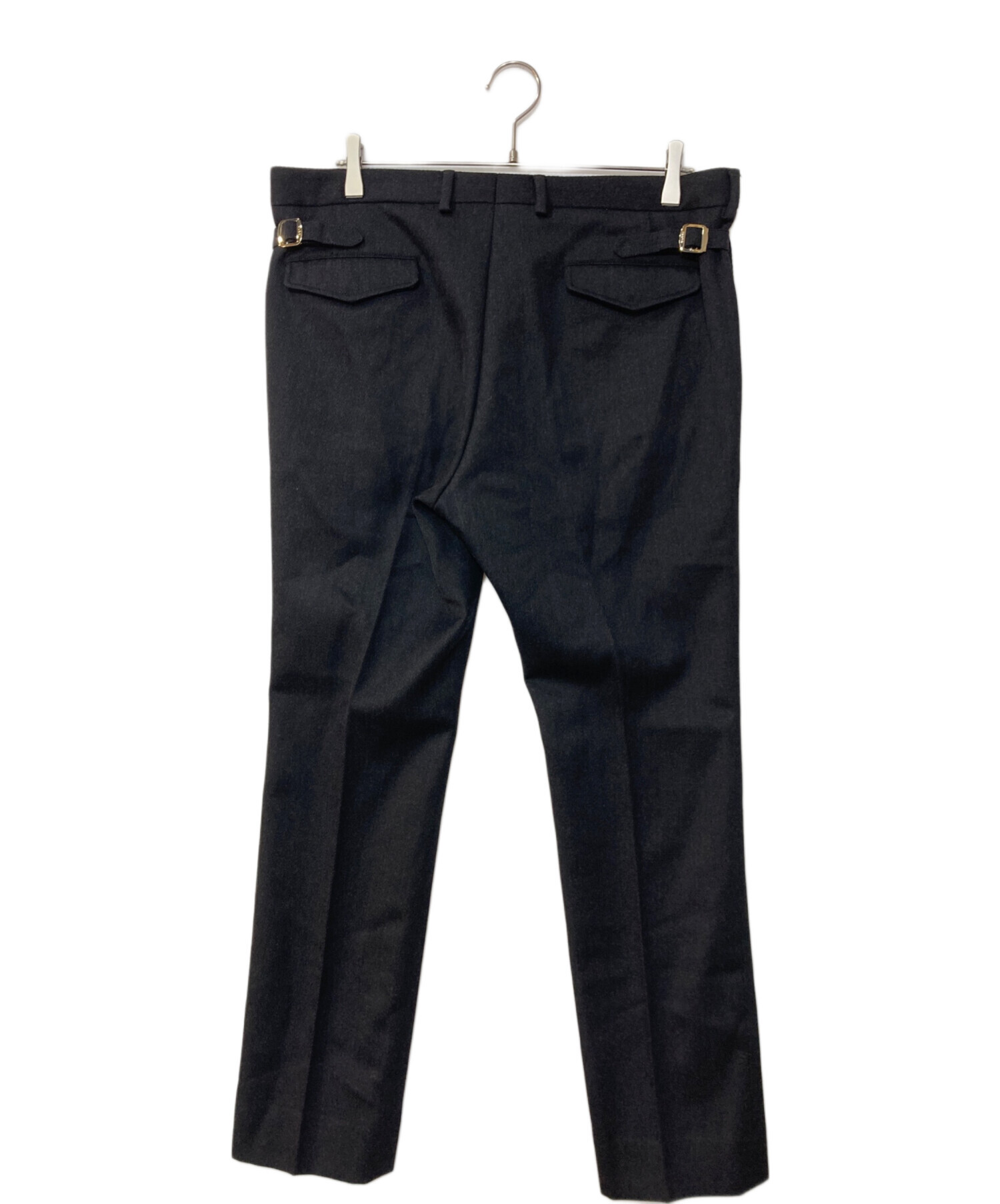GUCCI メンズ スラックス パンツ ブラック 中古・古着通販】GUCCI (グッチ) ウールスラックスパンツ ブラック