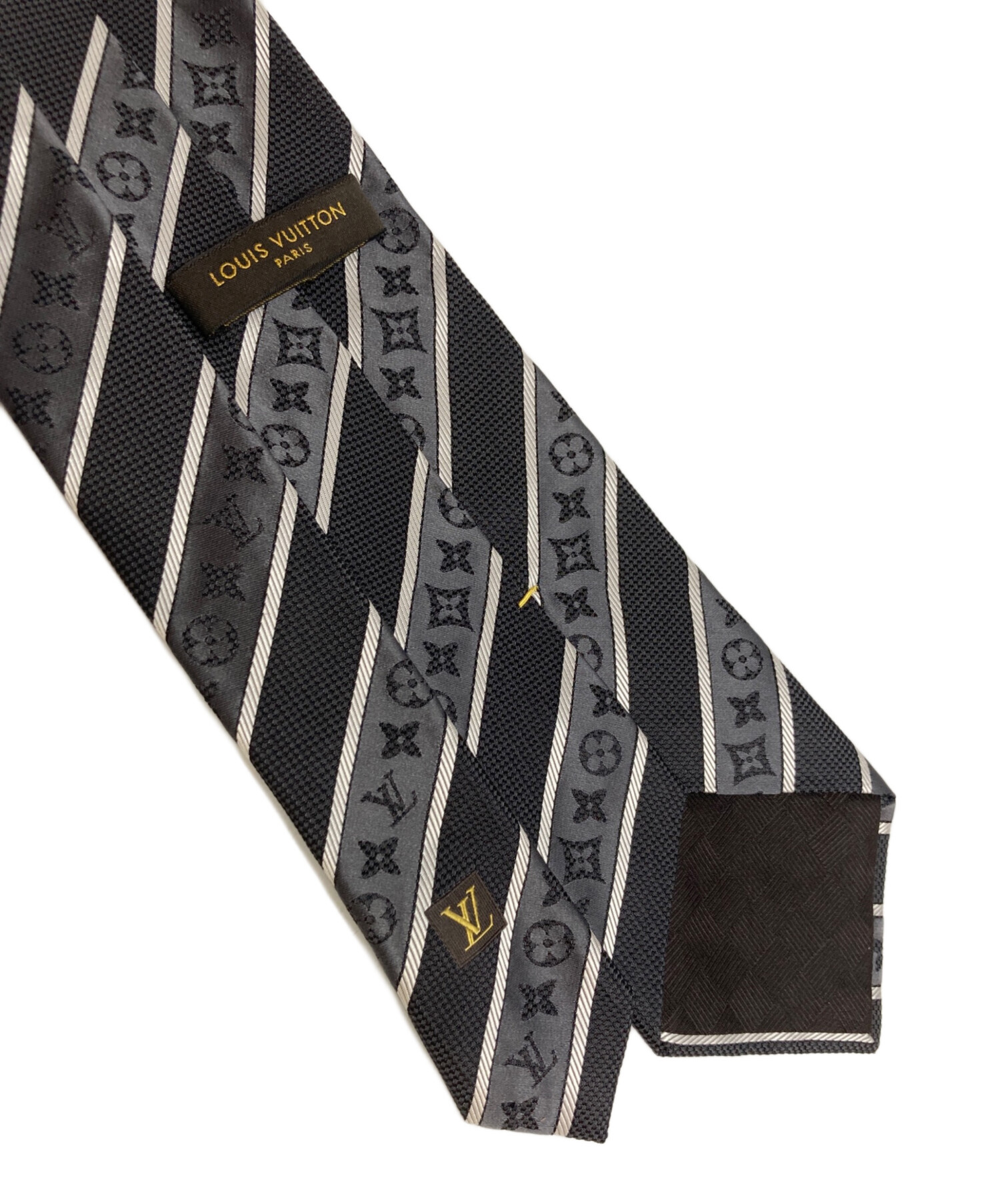 ☆お値下げLOUIS VUITTON シルクネクタイ ダークグレー チェック柄