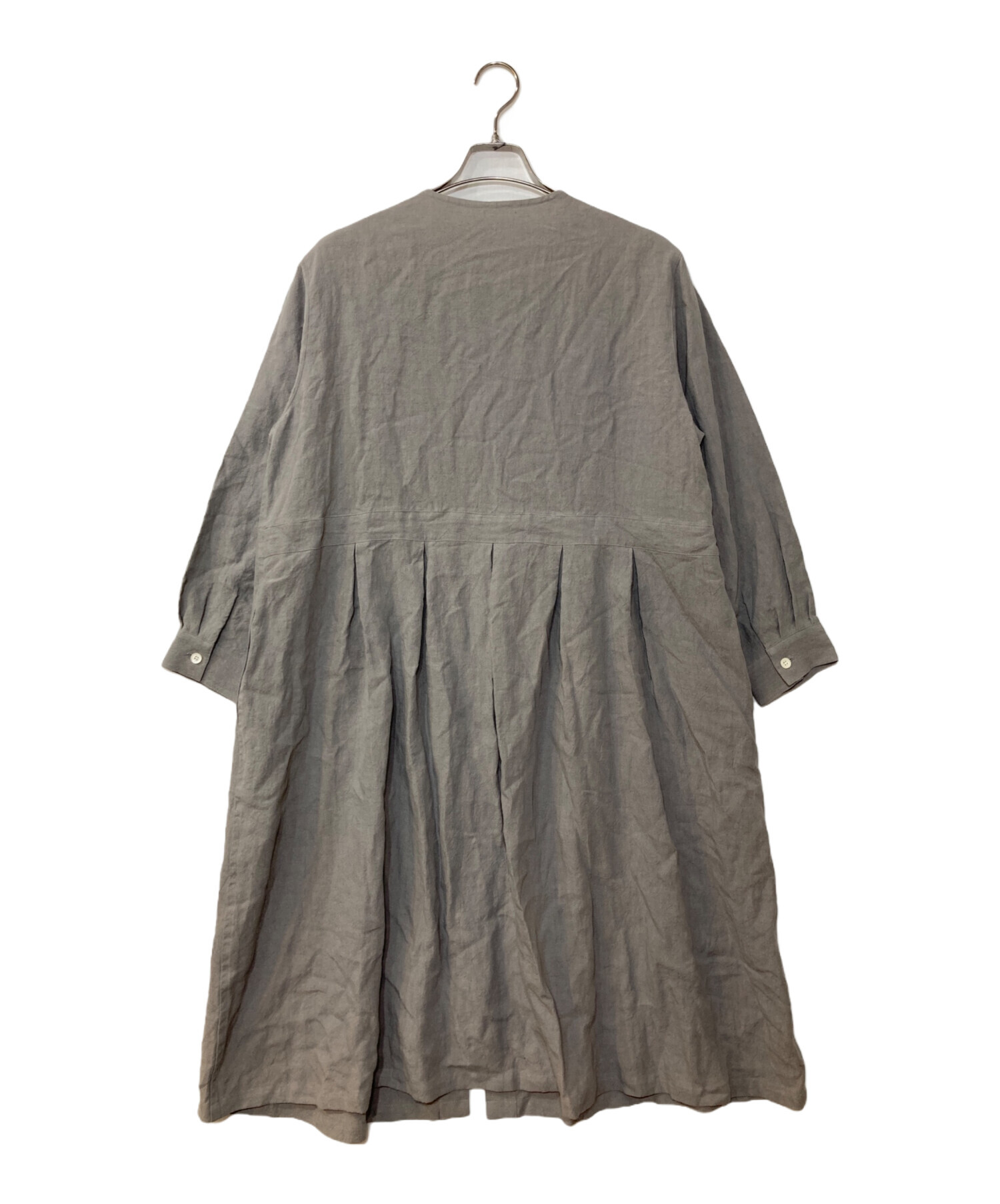 中古・古着通販】pot-pourri (ポプリ) リネンシャツワンピース グレー