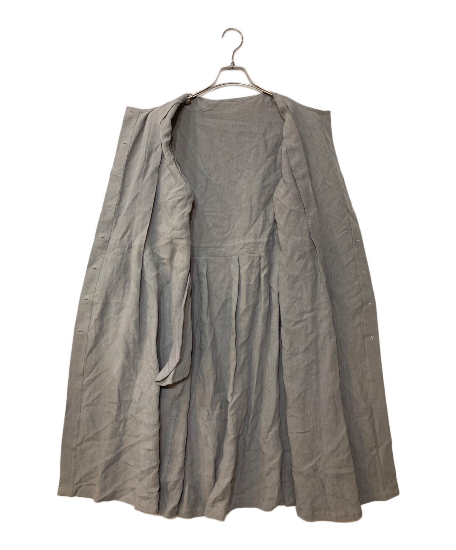 中古・古着通販】pot-pourri (ポプリ) リネンシャツワンピース グレー