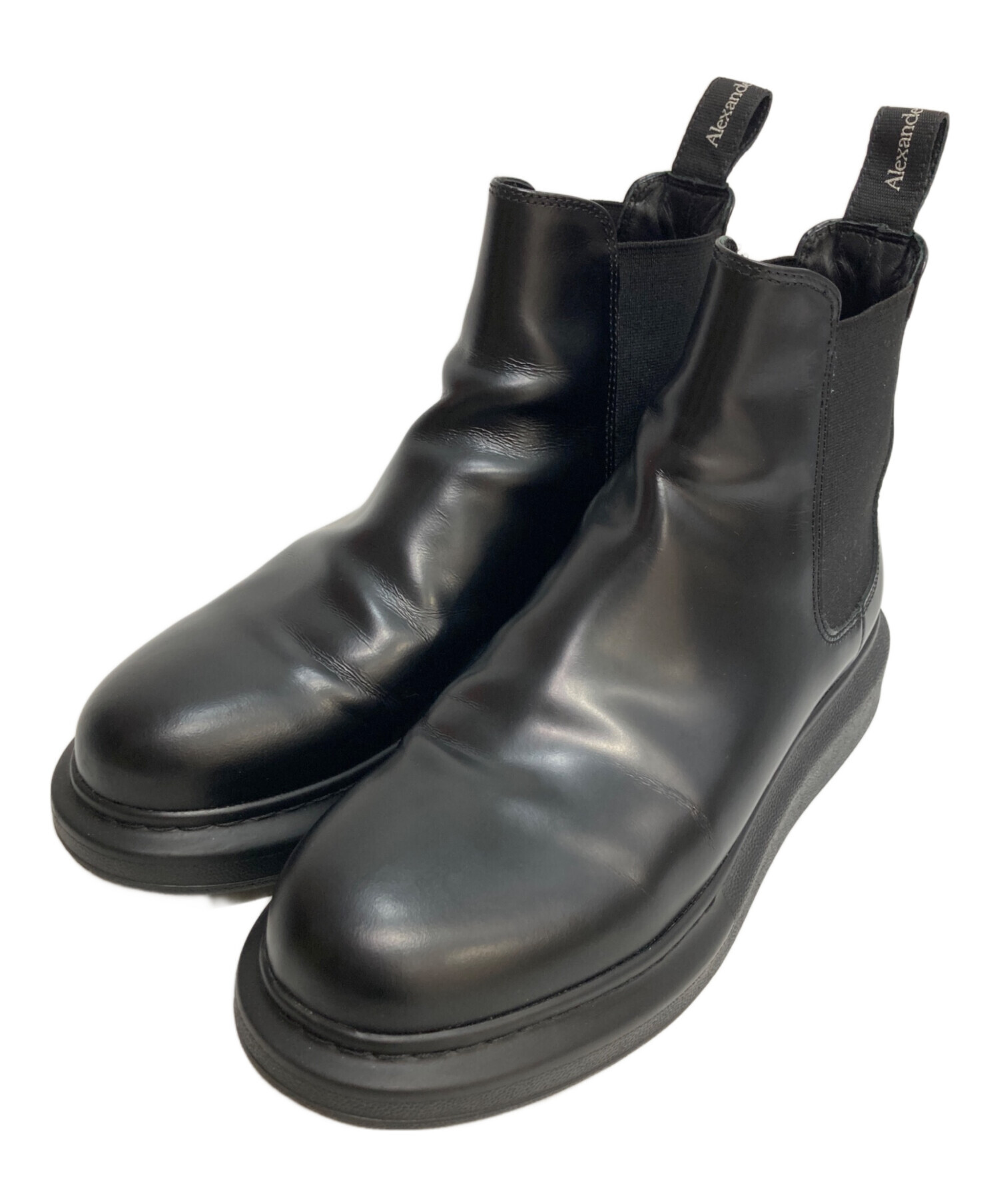 ALEXANDER MCQUEEN ブラックブーツ　37.5 中古・古着通販】ALEXANDER McQUEEN (アレキサンダーマックイーン