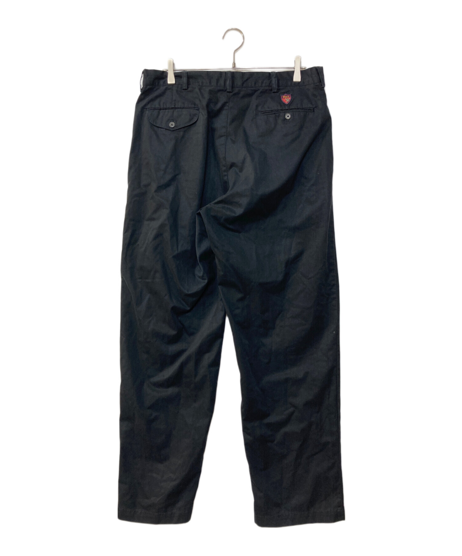 POLO GOLF ポロゴルフ ナイロンパンツ イージーパンツ 黒 L テック系 中古・古着通販】POLO GOLF (ポロ ゴルフ) CLASSOC GOLF PANT ロゴ刺繍
