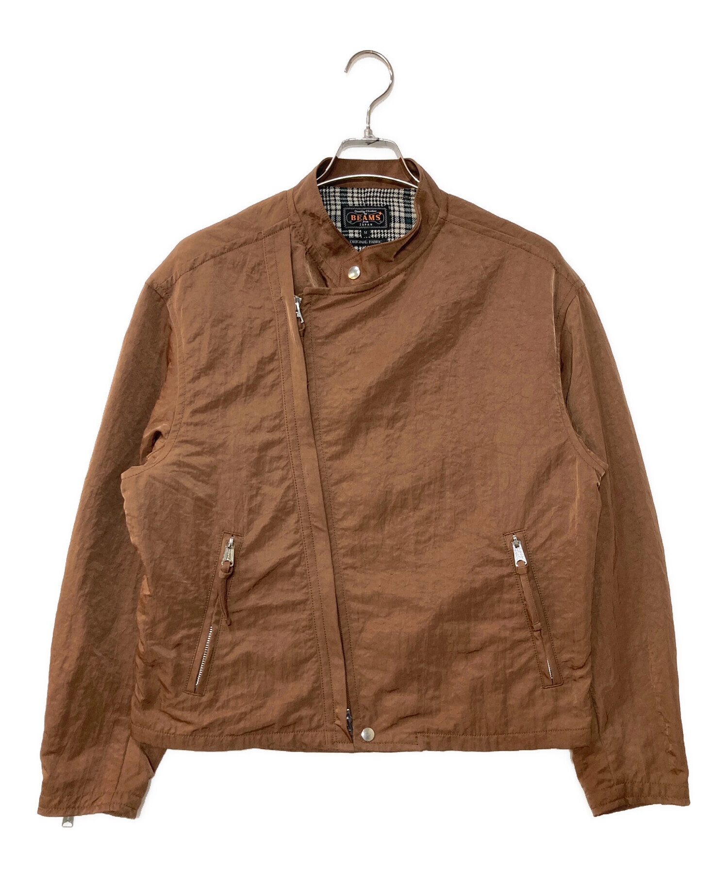 美品　BEAMS plus ナイロン　サテン　ライダース　XL ブラウン　茶 中古・古着通販】BEAMS PLUS (ビームスプラス) ナイロンサテン