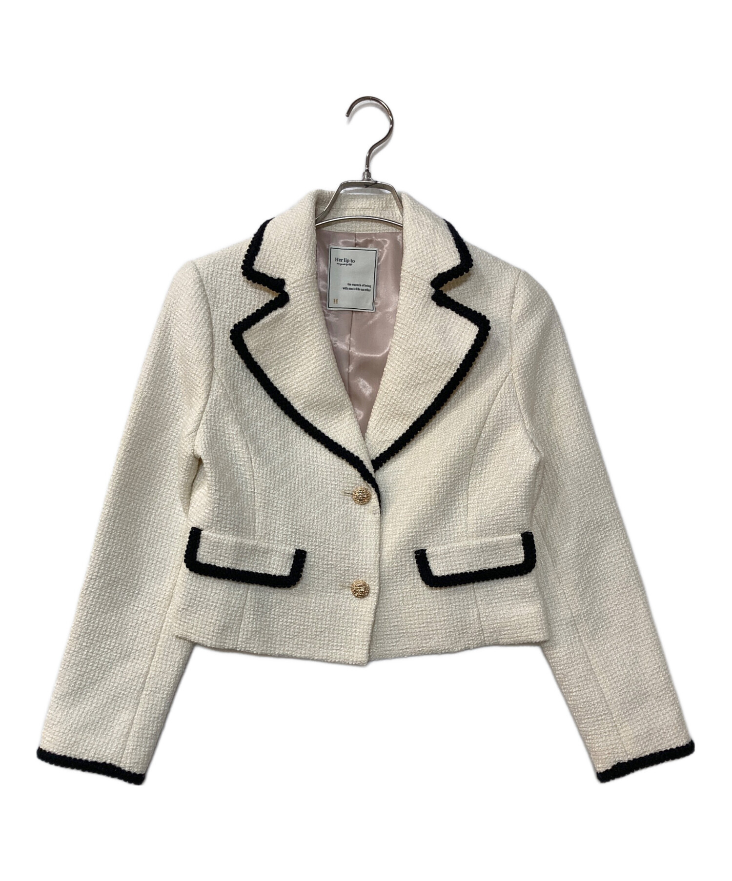 Her lip to / 白 ジャケット 未使用 中古・古着通販】Her lip to (ハーリップトゥ) Wool-Blend Cropped