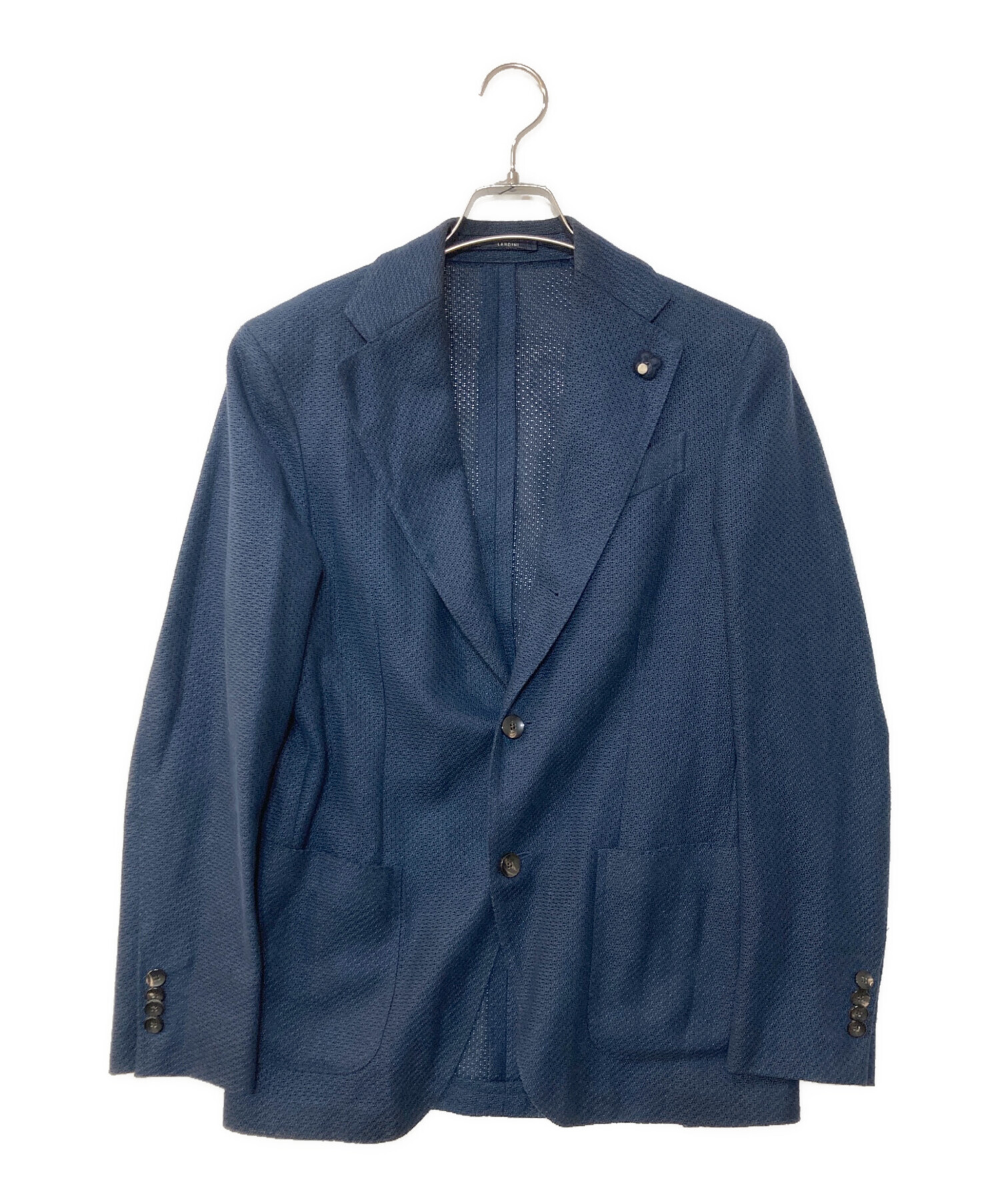 LARDINI ラルディーニ ネイビージャケット アンコン イタリア製 中古・古着通販】LARDINI (ラルディーニ) リネン混3Bアンコン