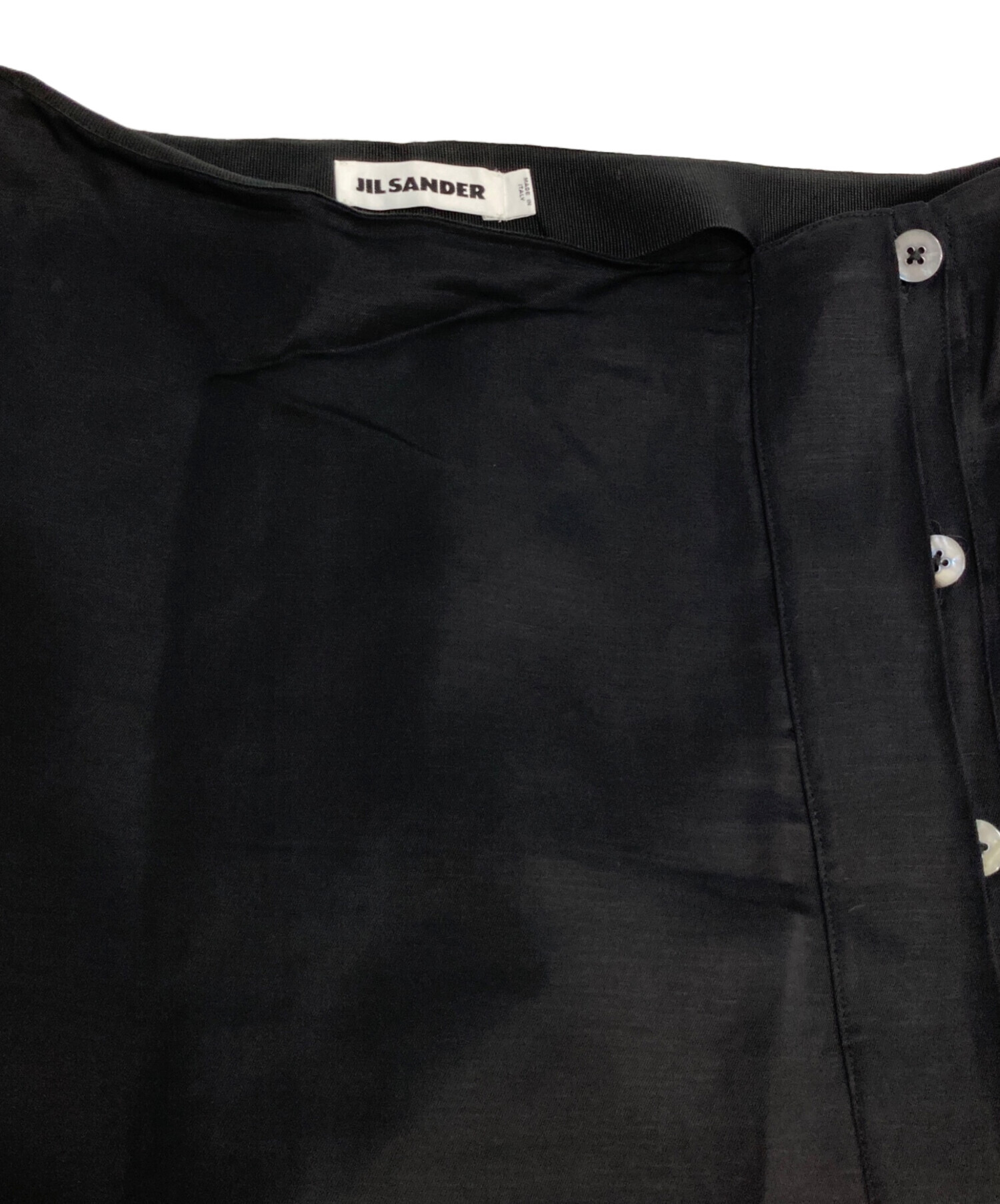 中古・古着通販】JIL SANDER (ジルサンダー) ラップスカート ブラック