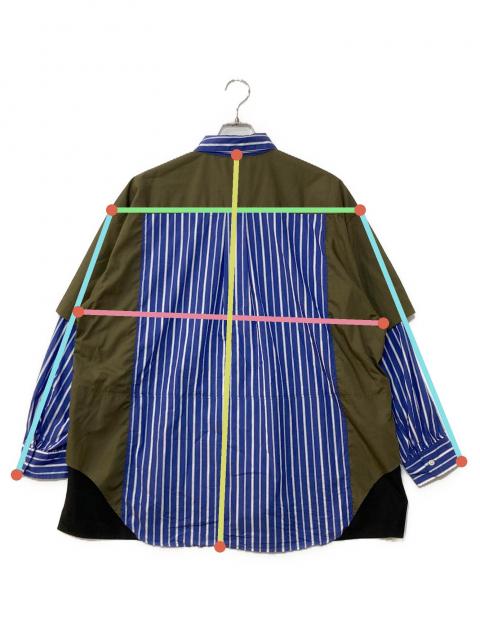 中古・古着通販】seesew (シーソー) FAKE BLOCKING OVER SHIRT