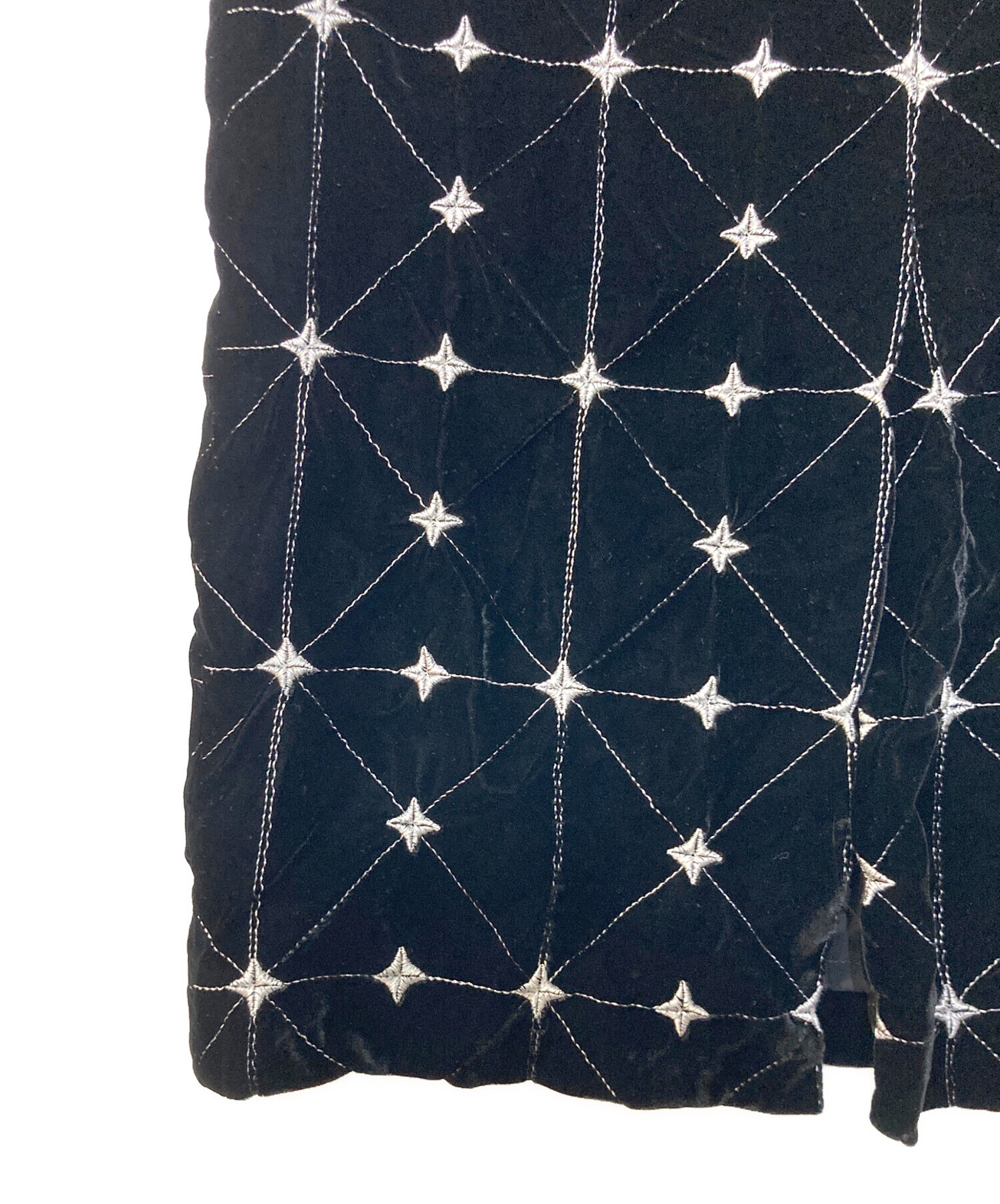 中古・古着通販】BELPER (ベルパー) Embroidery velvet skirt ブラック 