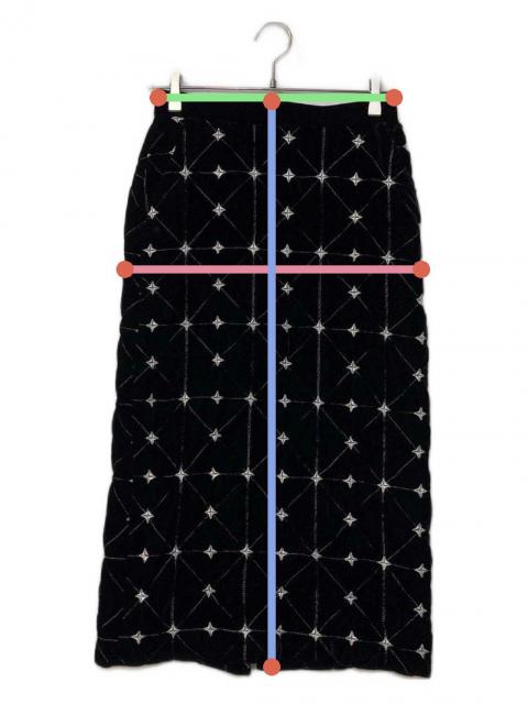 BELPER ベルパーチュールスカート size2 中古・古着通販】BELPER (ベルパー) Embroidery velvet skirt ブラック