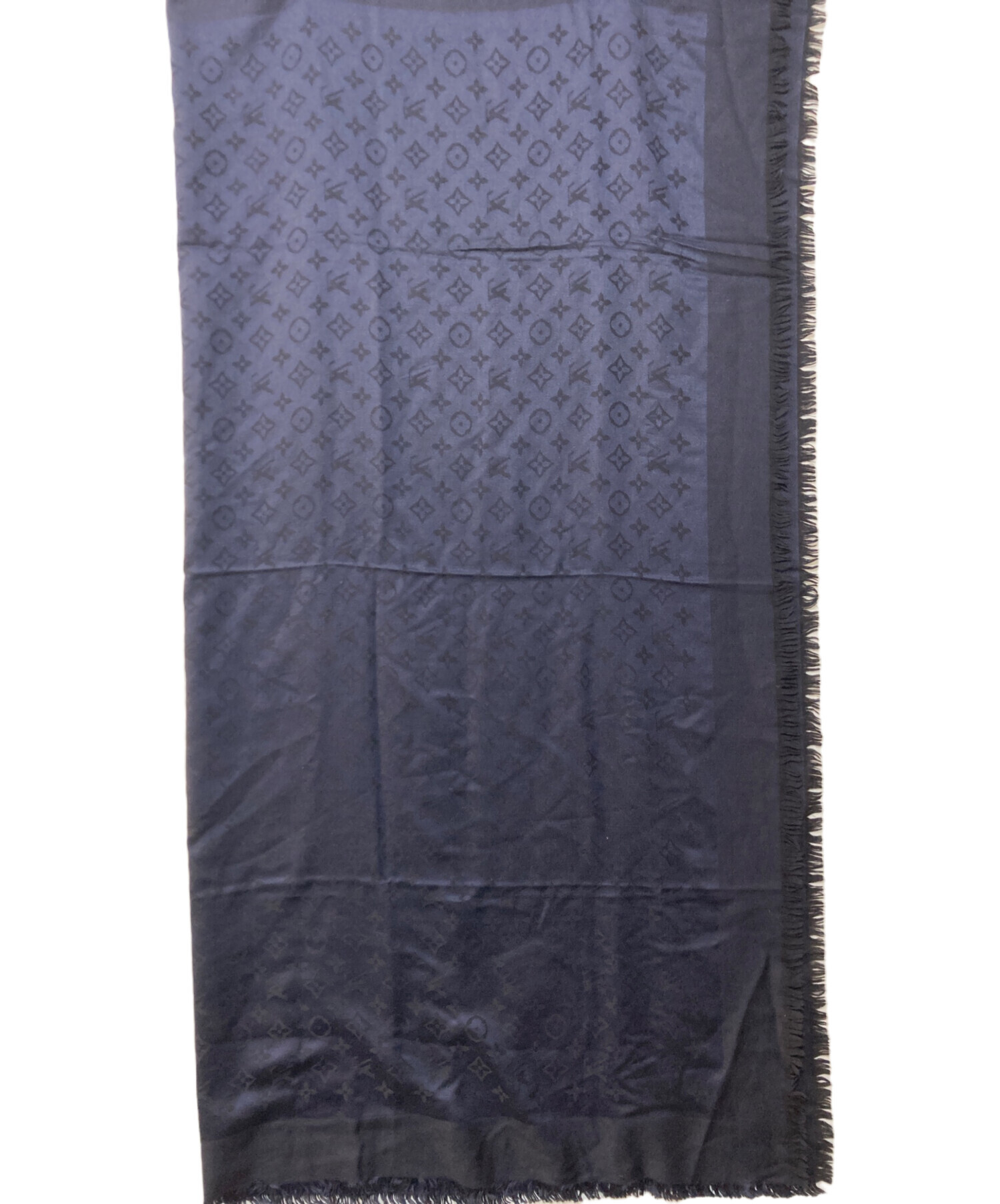 LOUIS VUITTON ネイビー ストール大判 中古・古着通販】LOUIS VUITTON (ルイ ヴィトン) ショール・モノグラム