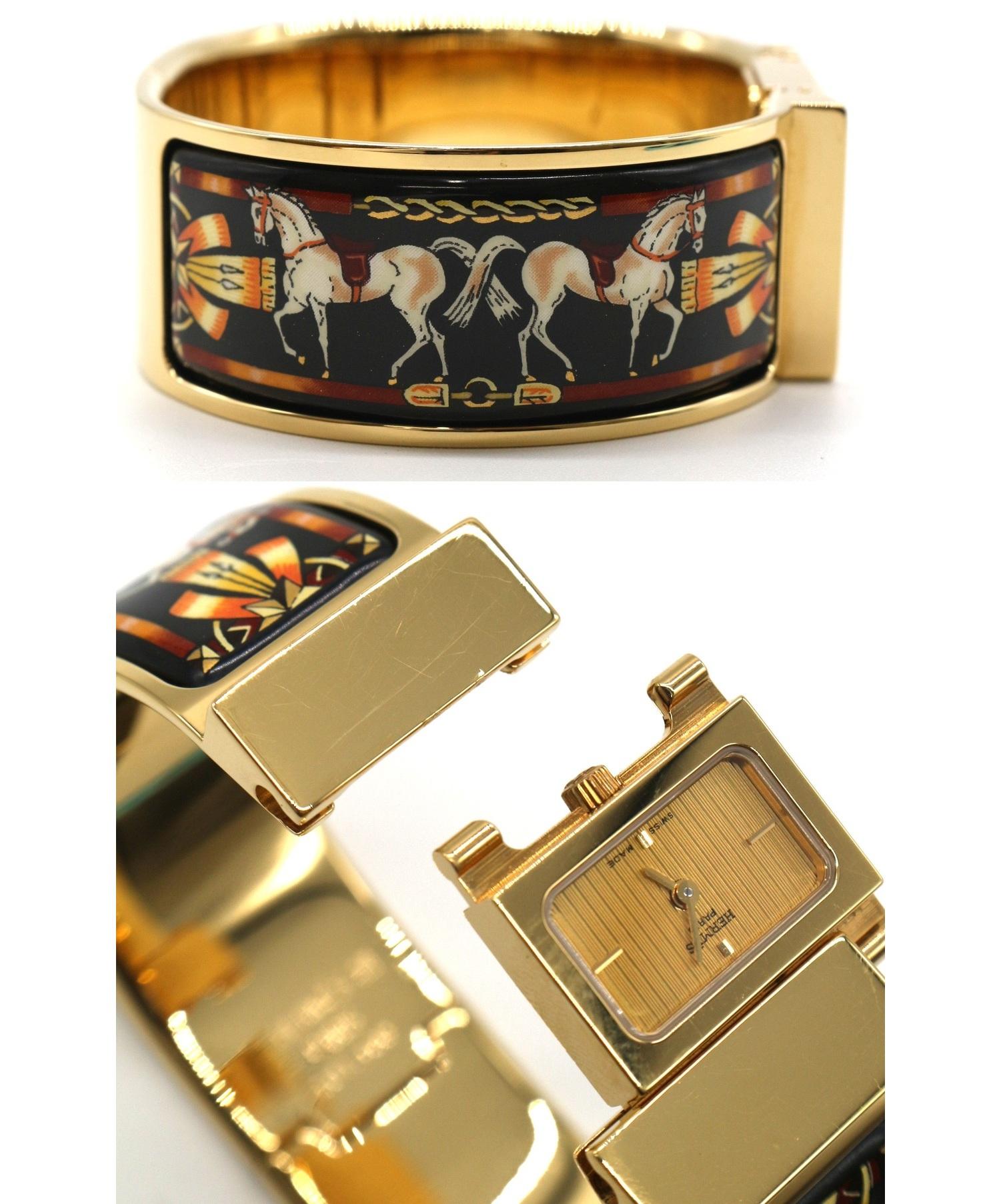 中古・古着通販】HERMES (エルメス) ロケ/バングルウォッチ ゴールド 