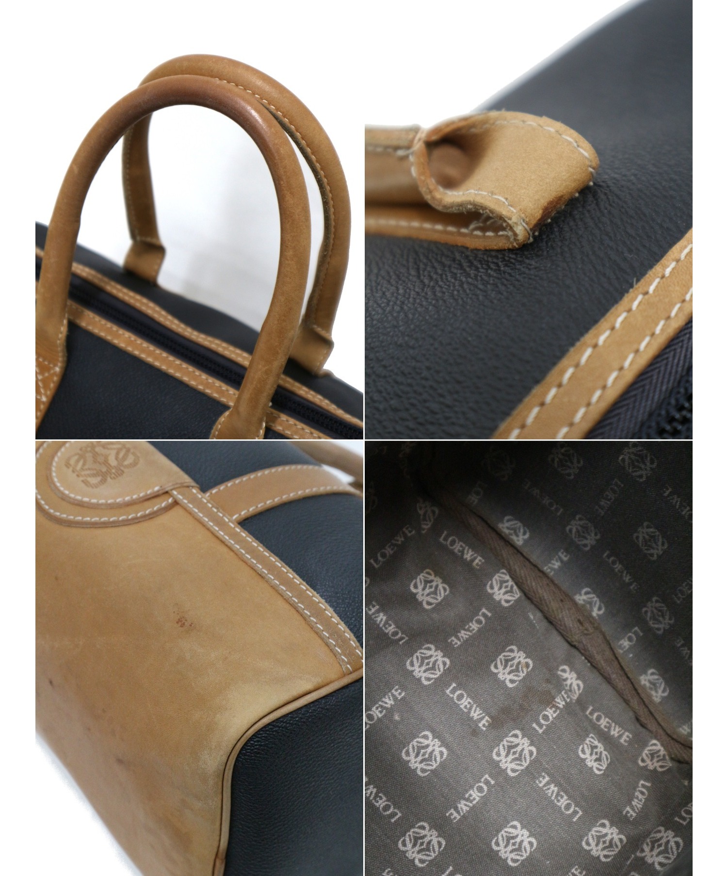 LOEWE ビンテージミニボストンバッグ 中古・古着通販】LOEWE (ロエベ) ヴィンテージミニボストンバッグ