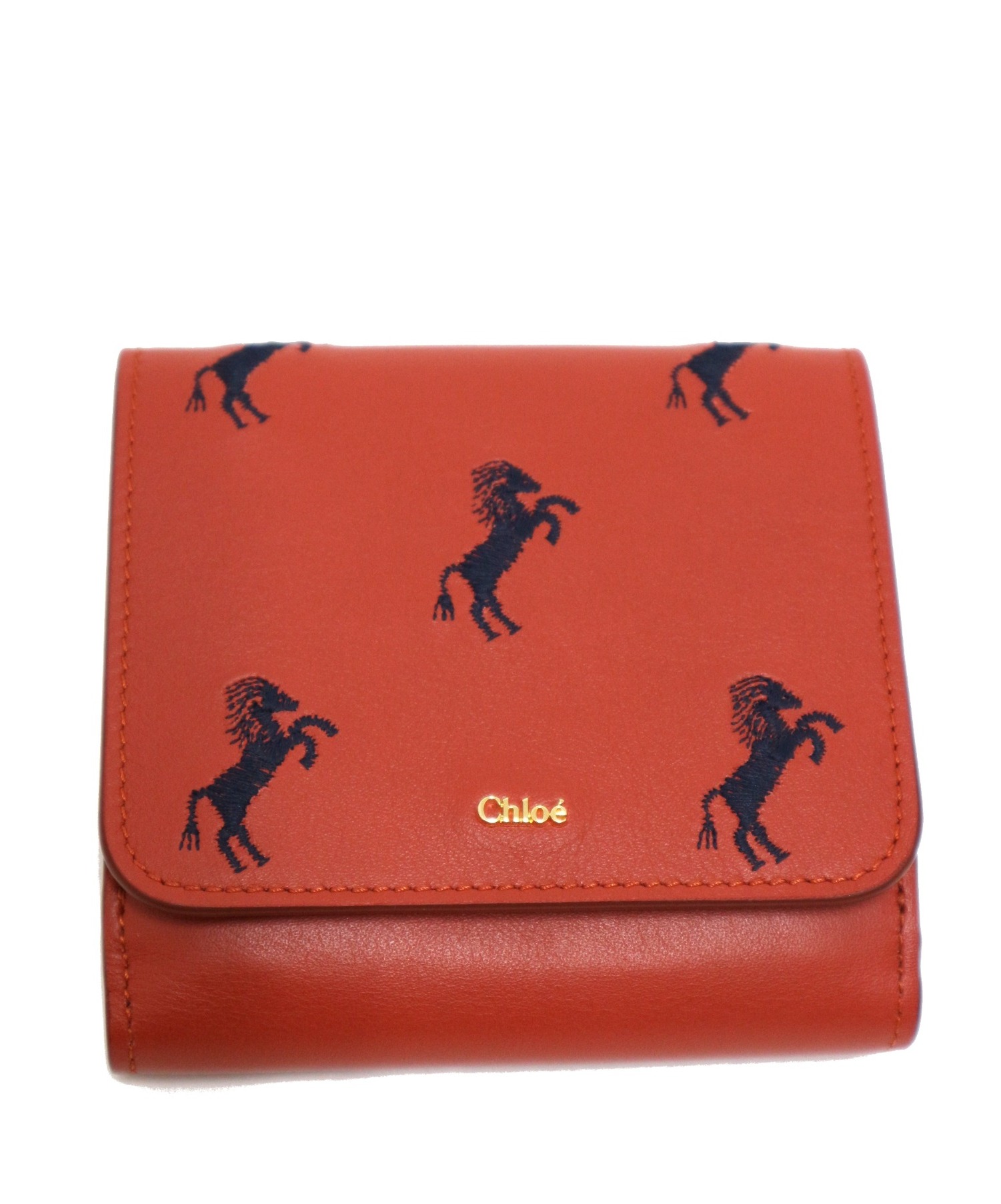 中古・古着通販】Chloe (クロエ) リトルホース刺繍スクエアウォレット