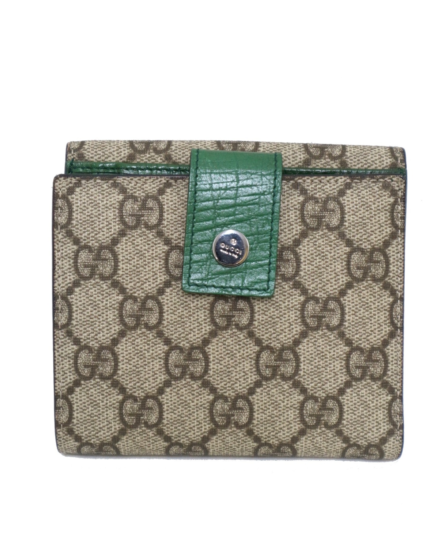 中古・古着通販】GUCCI (グッチ) Wホック2つ折り財布 ベージュ